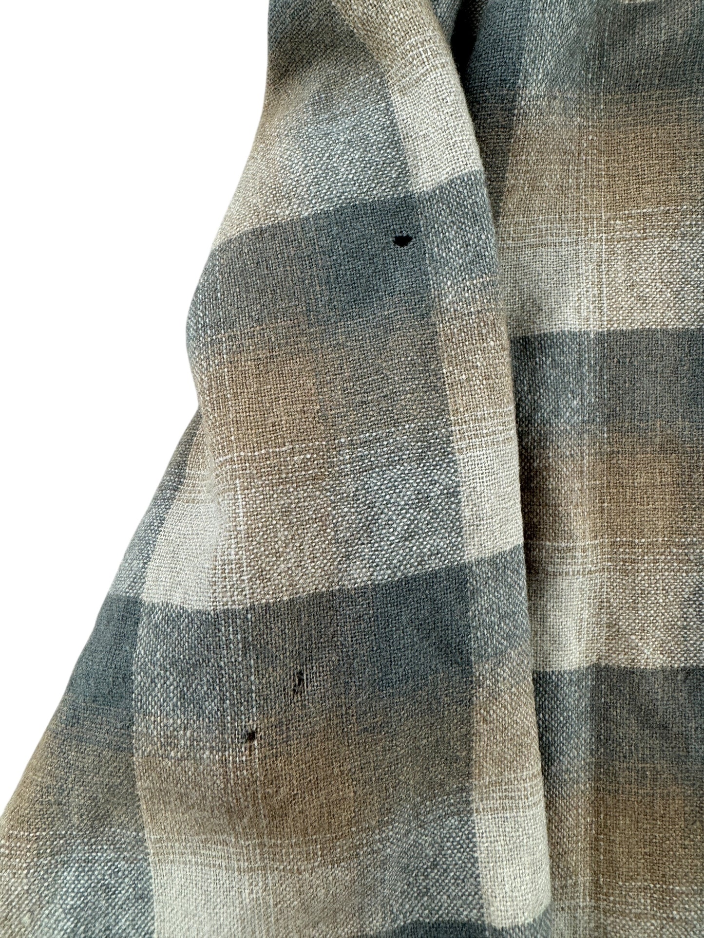 Holes on Vintage Handmade Shadow Plaid Flannel SZ L