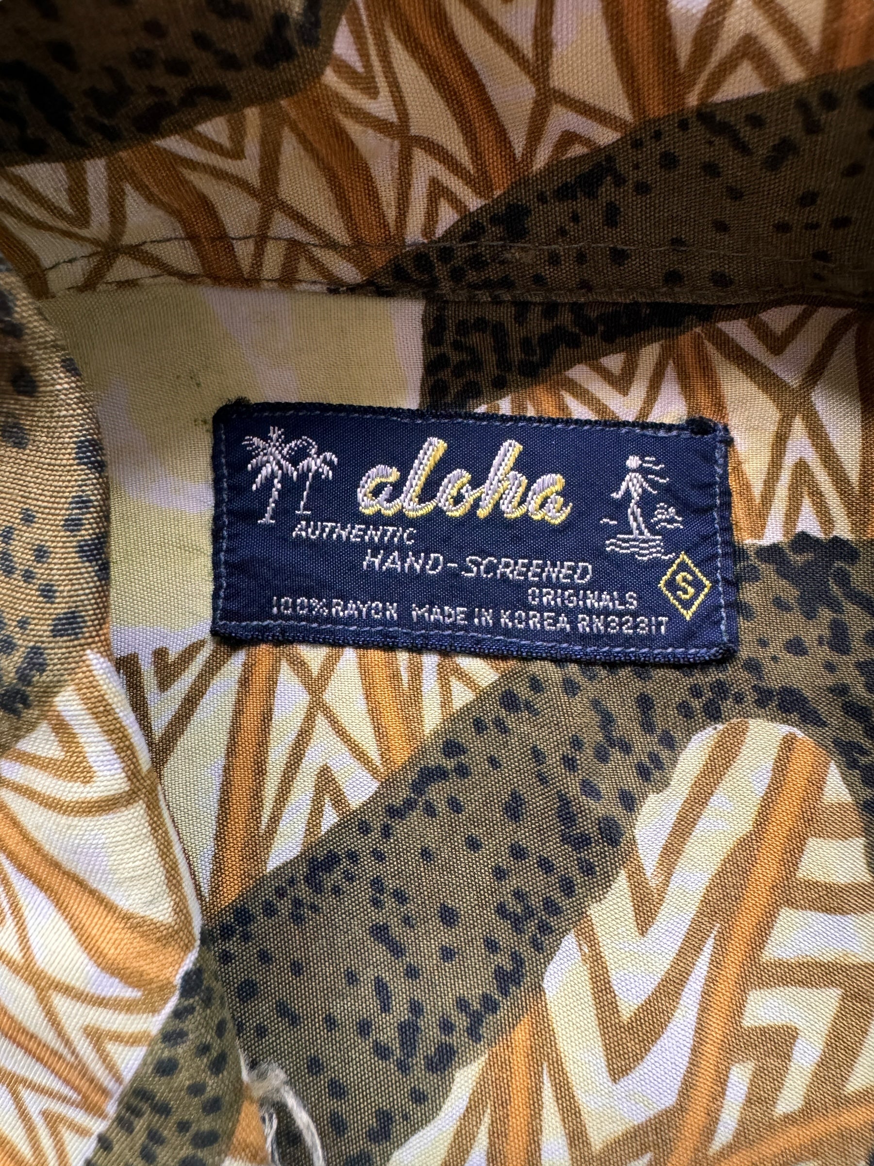 tag on Vintage Aloha Label Aloha Shirt SZ S