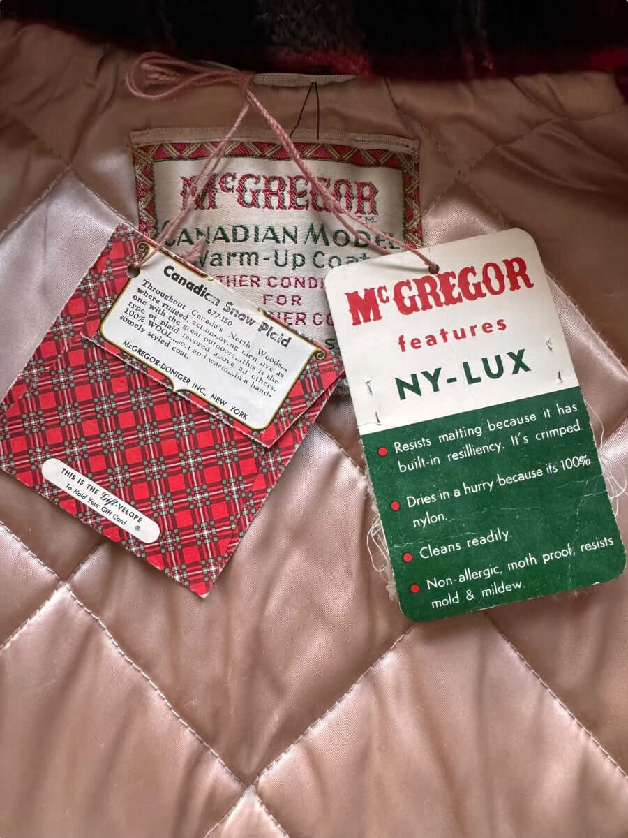 Original tags on Vintage NOS McGregor Canadian Model Warm-Up Coat SZ 38