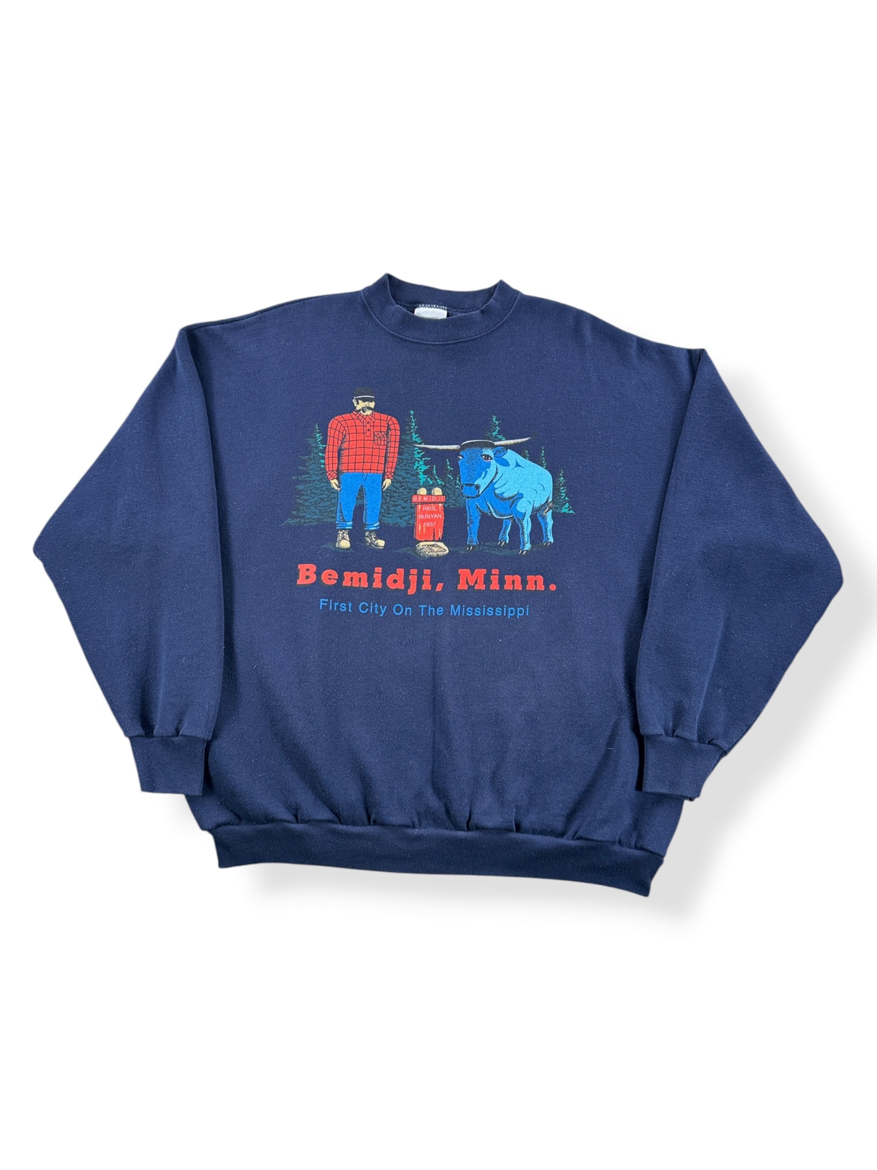 Front of Vintage Bemidji Minnesota Paul Bunyan Crewneck SZ XL