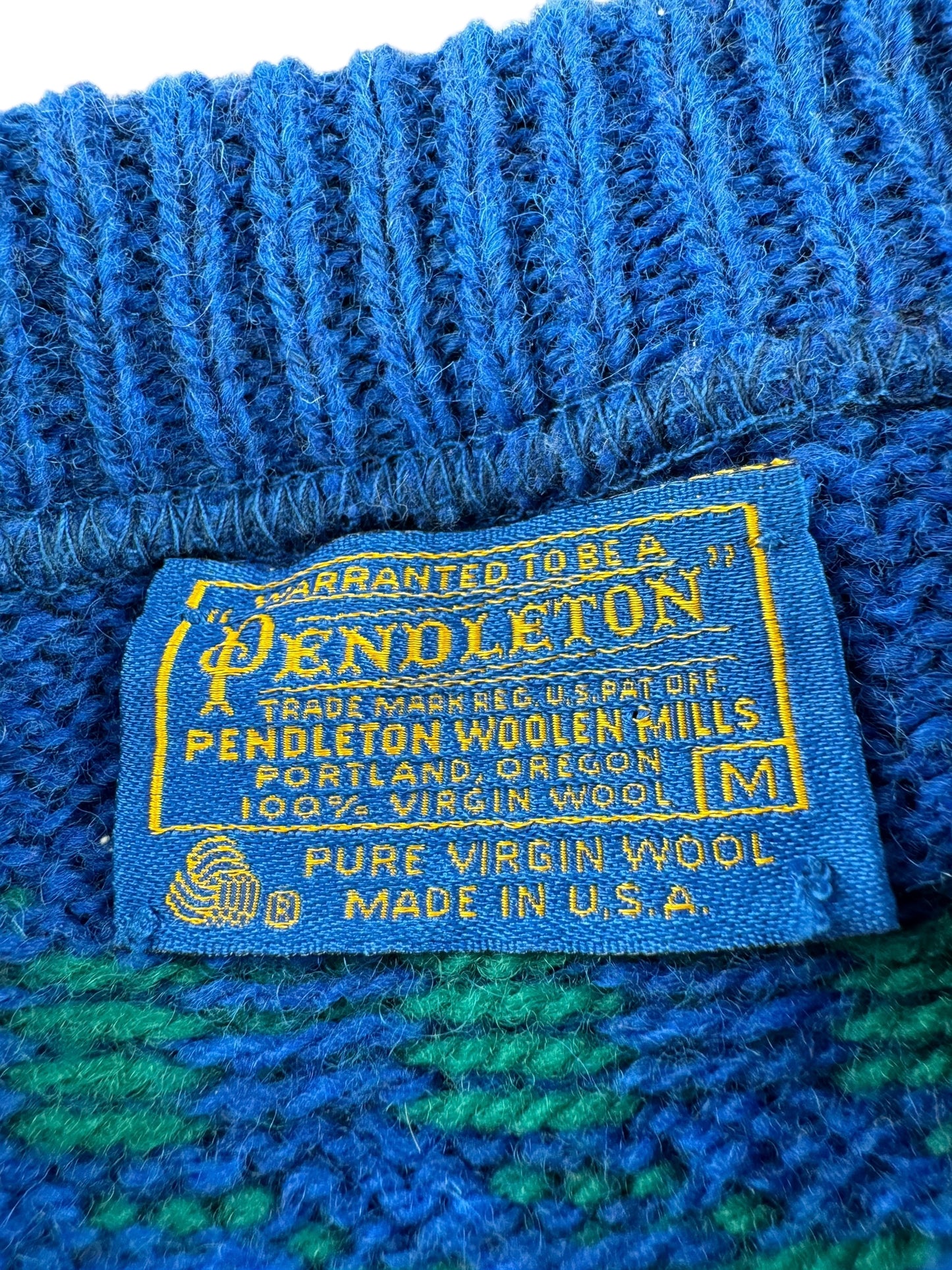 Tag on Vintage 80s Pendleton Sweater SZ M