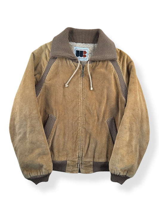 Front of Vintage William Barry Corduroy Faux Sherpa Lined Jacket SZ 42