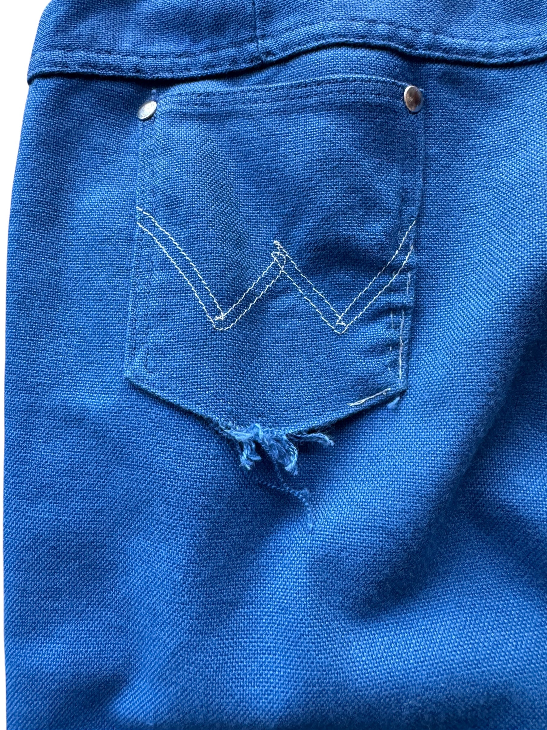 Damage on Back of Vintage Blue Miss Wrangler Jeans W32