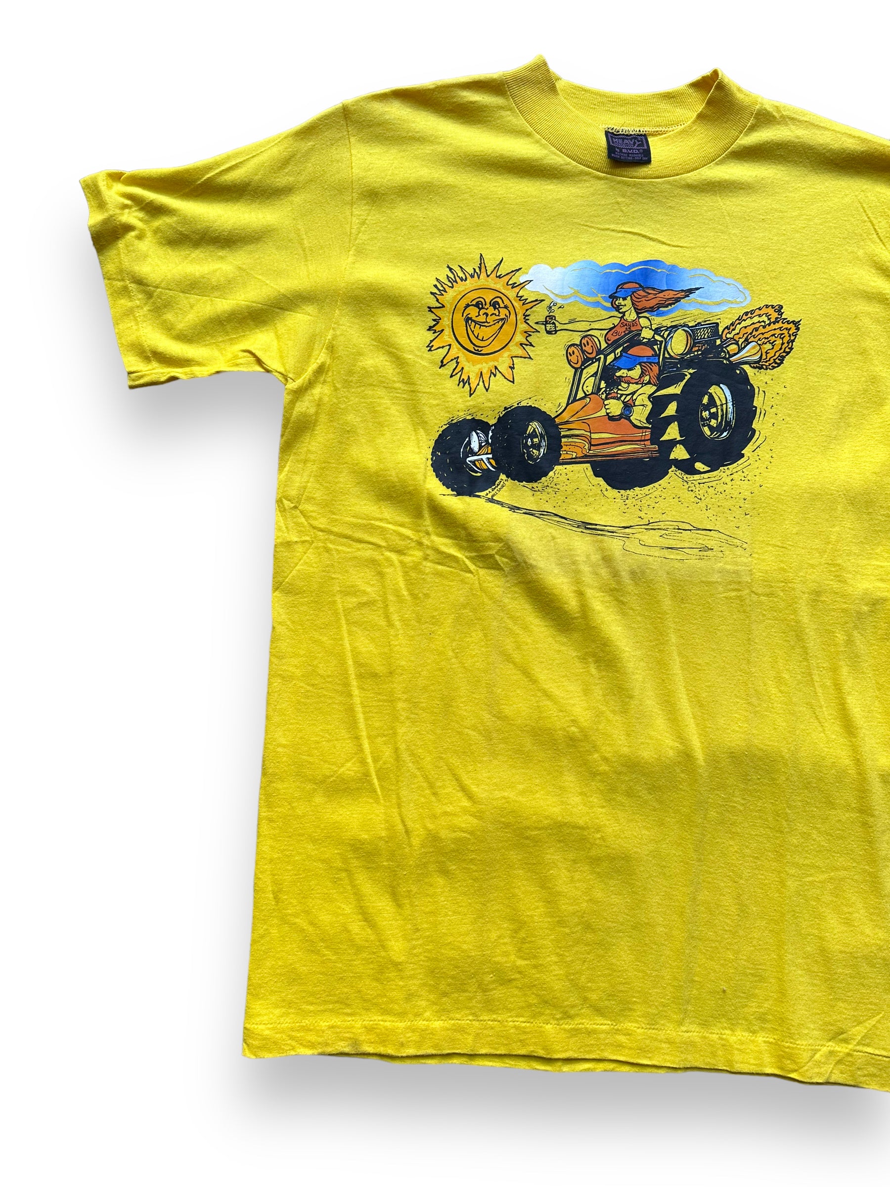 Front Right View of Vintage Dune Buggy Graphic Tee SZ L | Vintage Bull Shirt Graphic T-Shirts Seattle | Barn Owl Vintage Tees Seattle