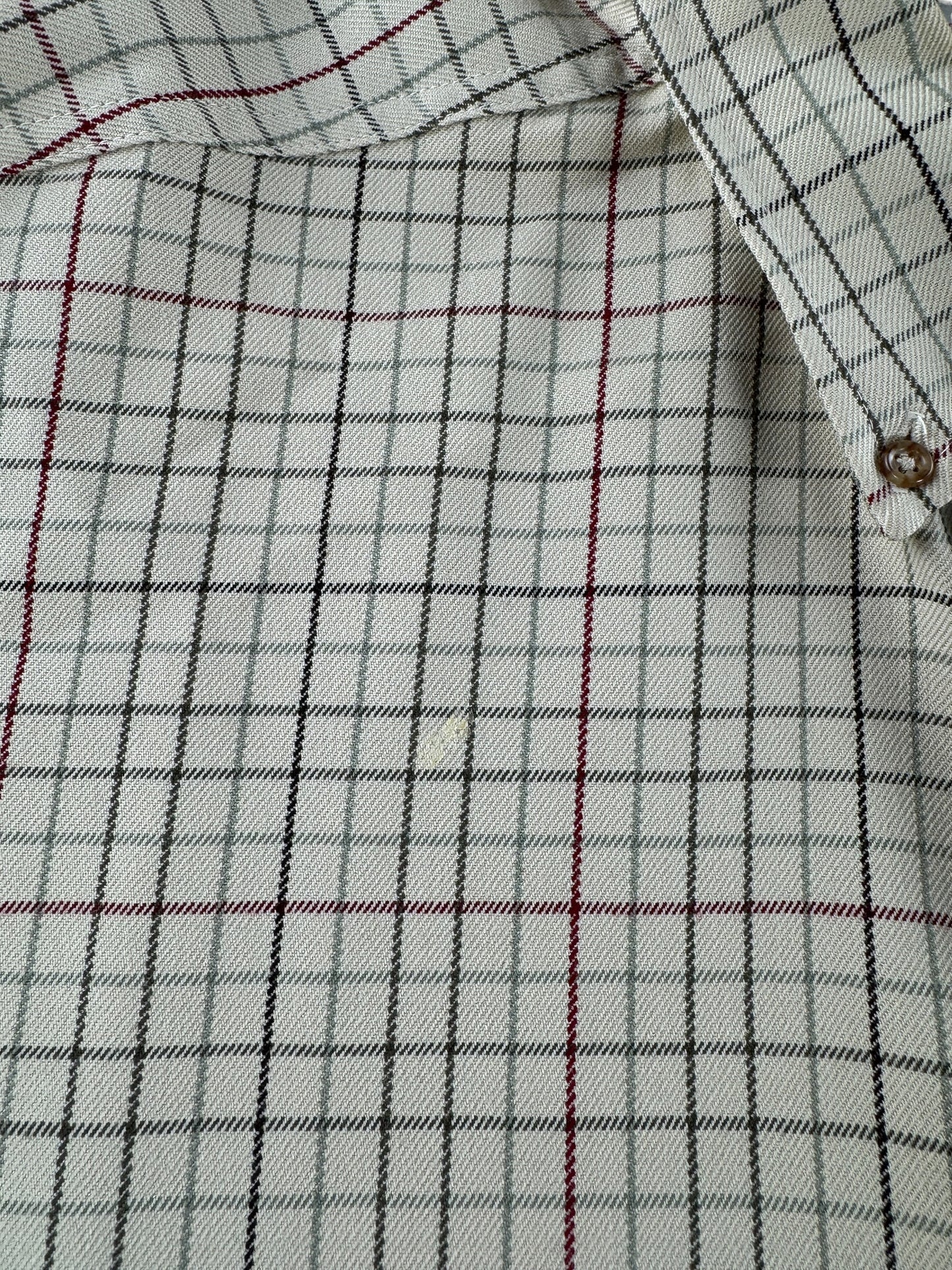 Stain on Filson Plaid Wool Shirt SZ L