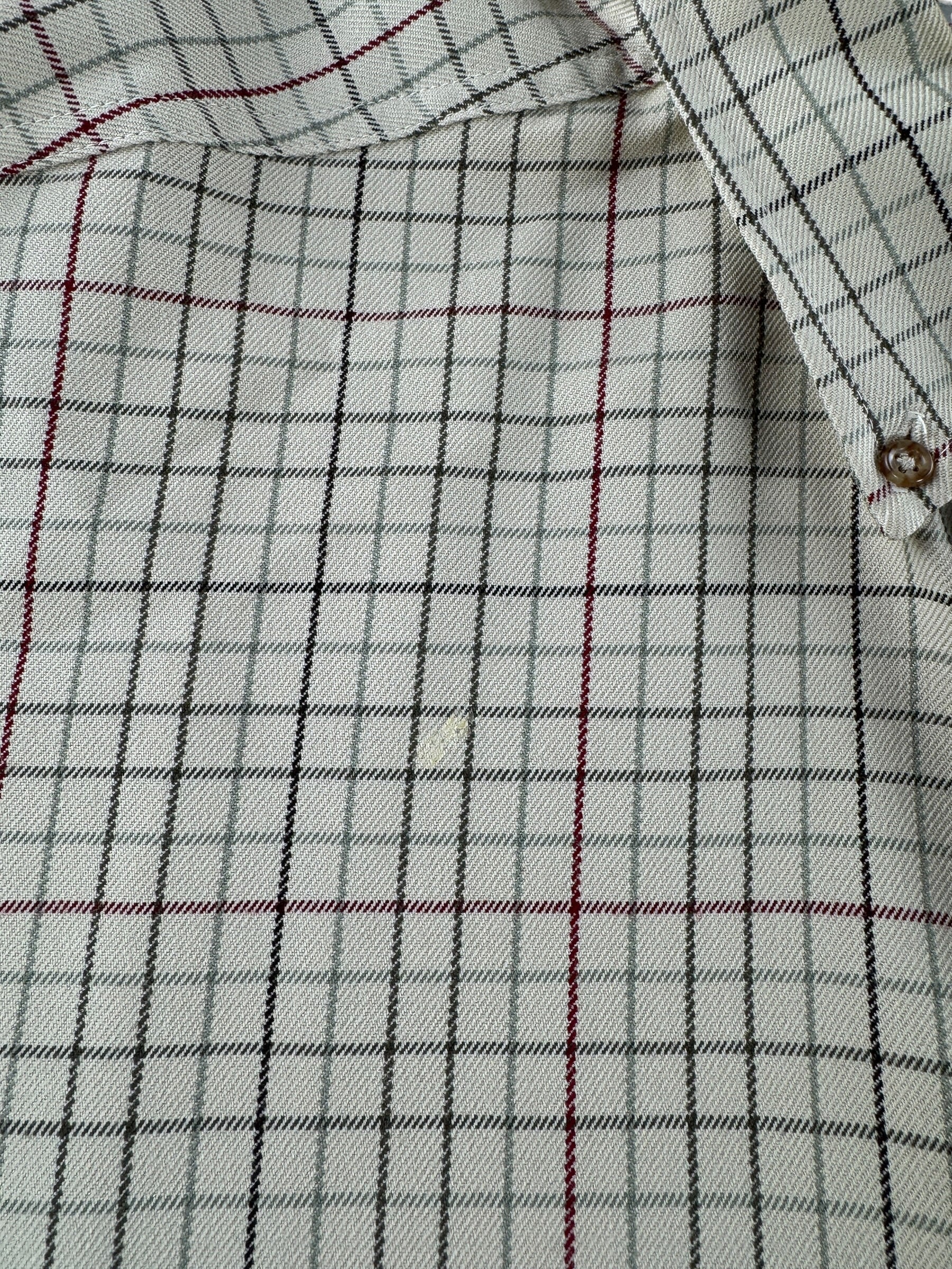 Stain on Filson Plaid Wool Shirt SZ L