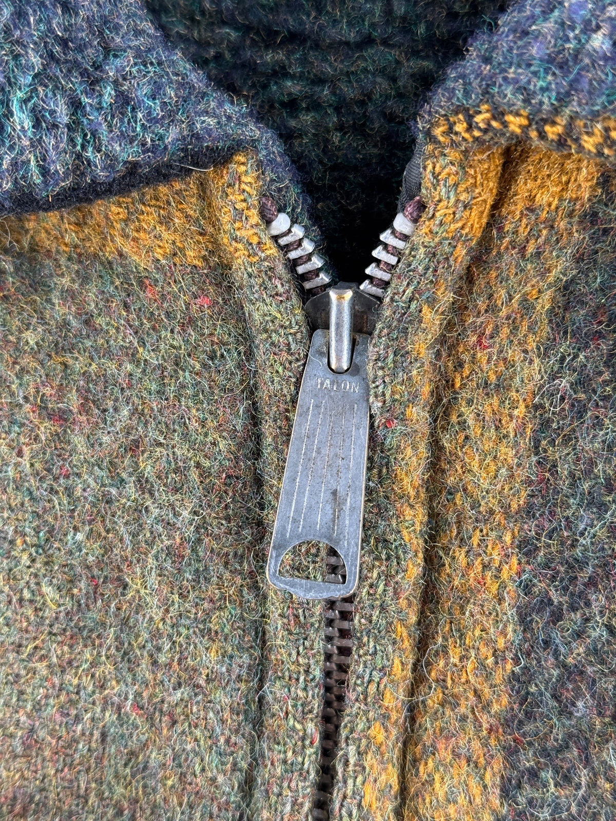 Zipper on Vintage 60s/70s Fleece Lined Wool Jacket SZ L