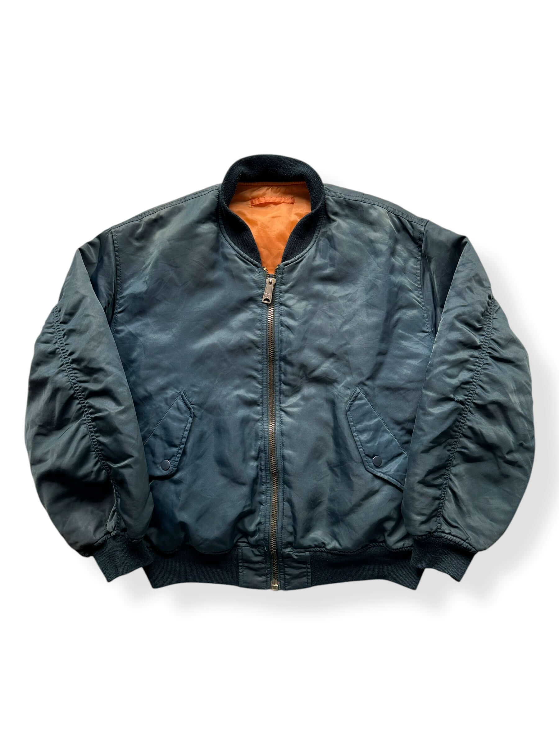 Front of Vintage Navy Blue MA-1 Bomber SZ L