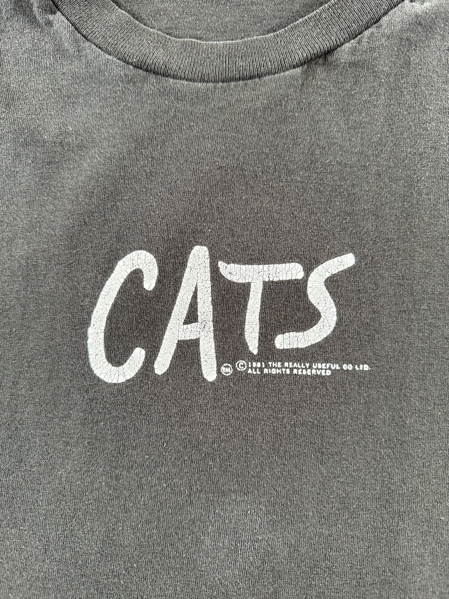 Graphic of Vintage Faded Black Cats Tee SZ XL