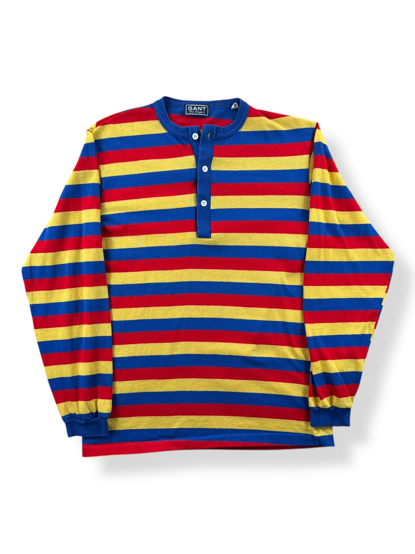 Front of Vintage Gant The Rugger Striped Henley SZ M