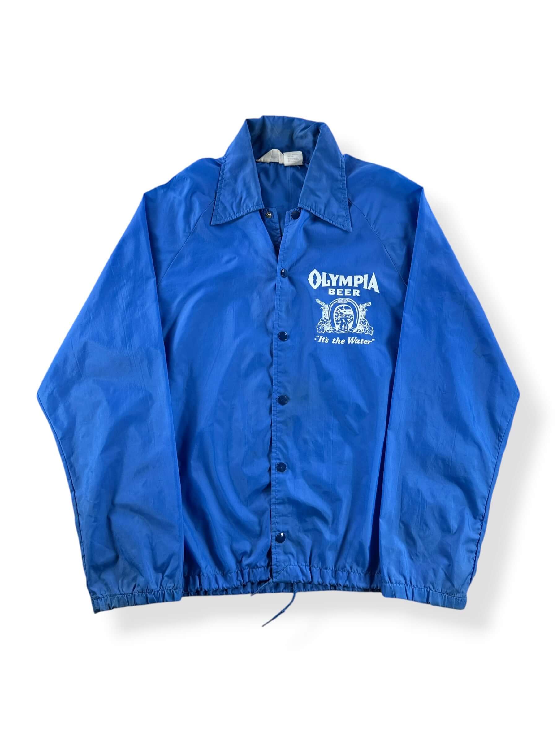 Front of Vintage Collegiate Pacific Olympia Beer Windbreaker SZ M