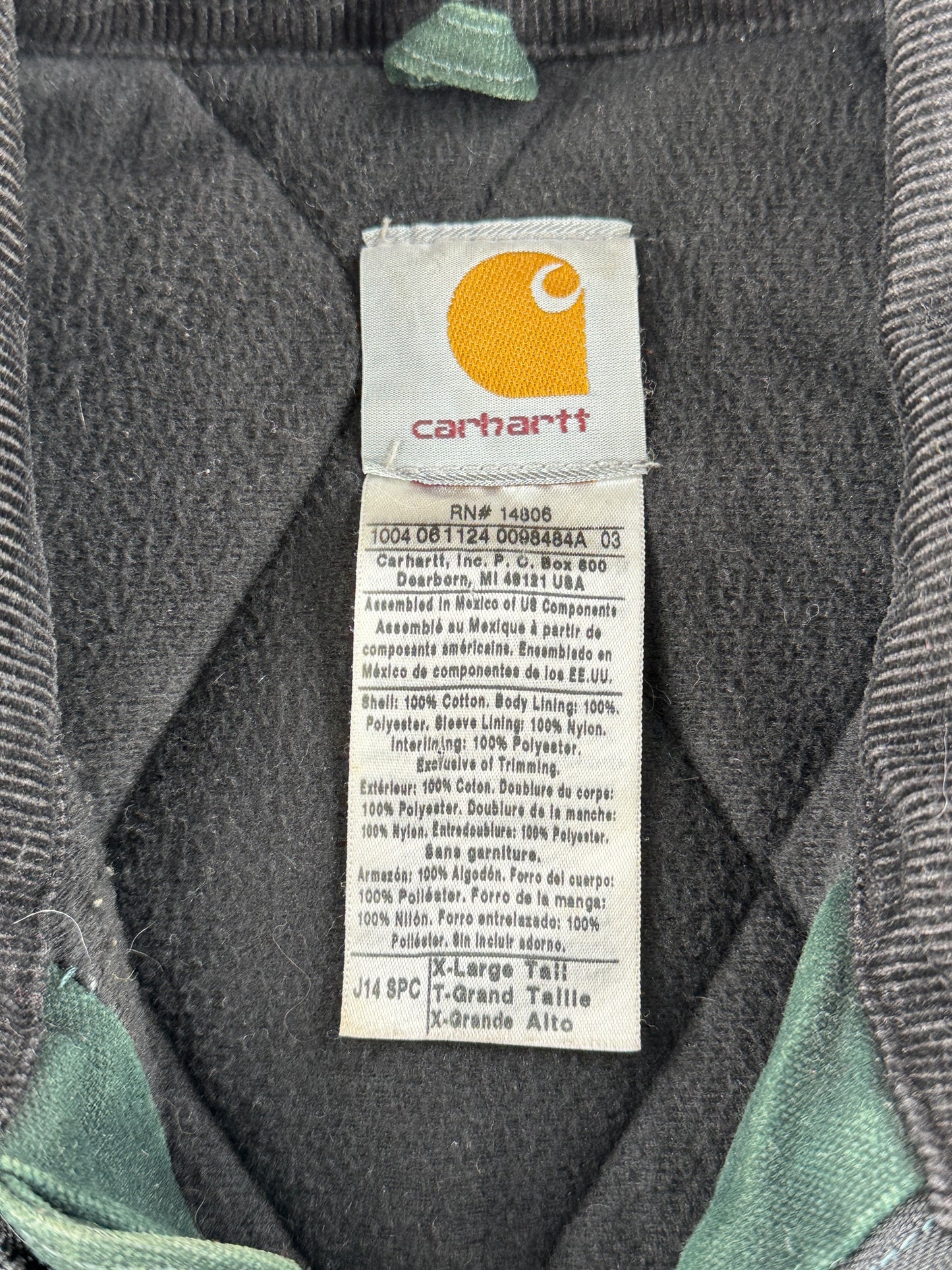 Tag on Carhartt Green Santa Fe Jacket SZ XL-T