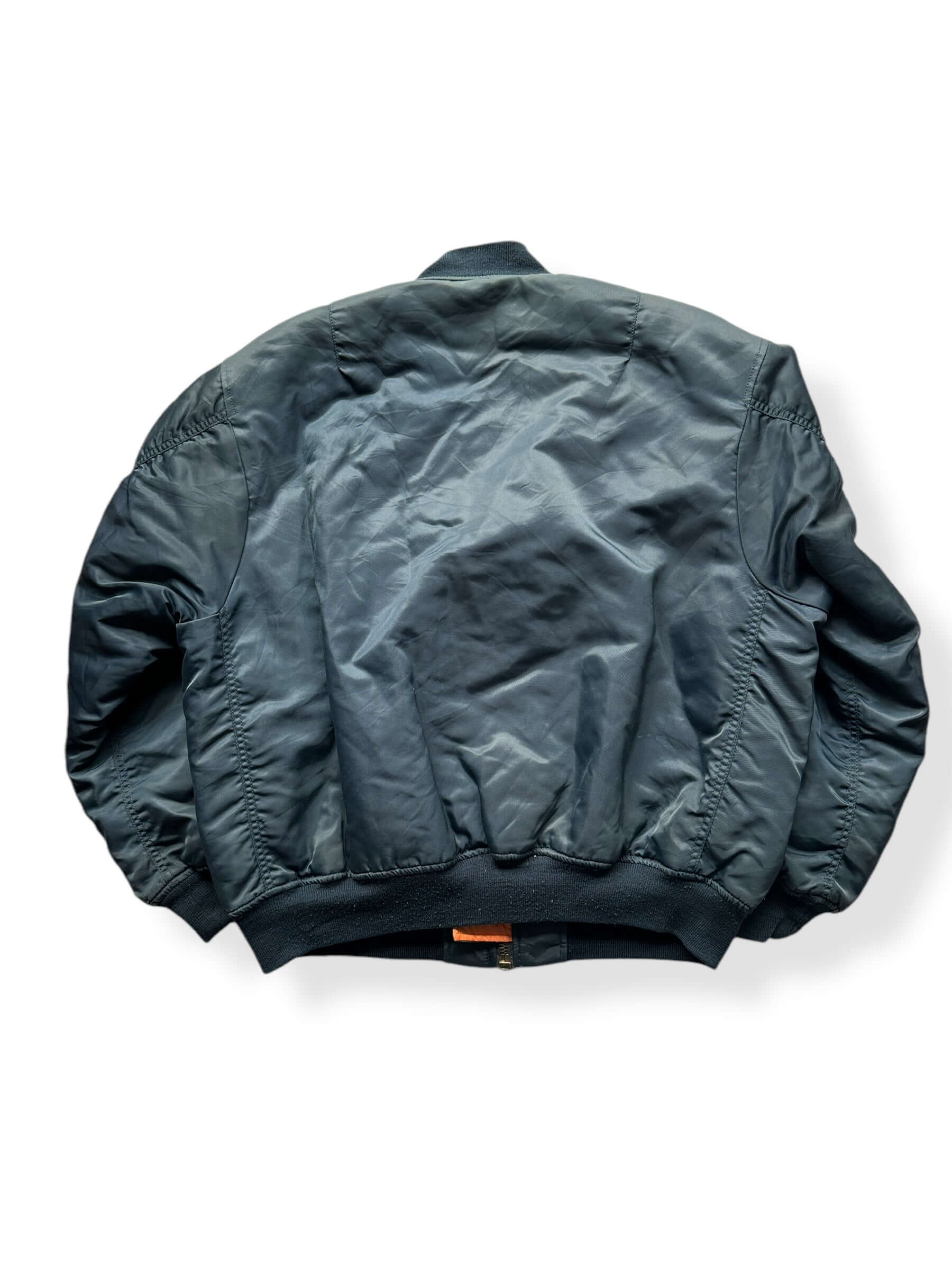 Back of Vintage Navy Blue MA-1 Bomber SZ L