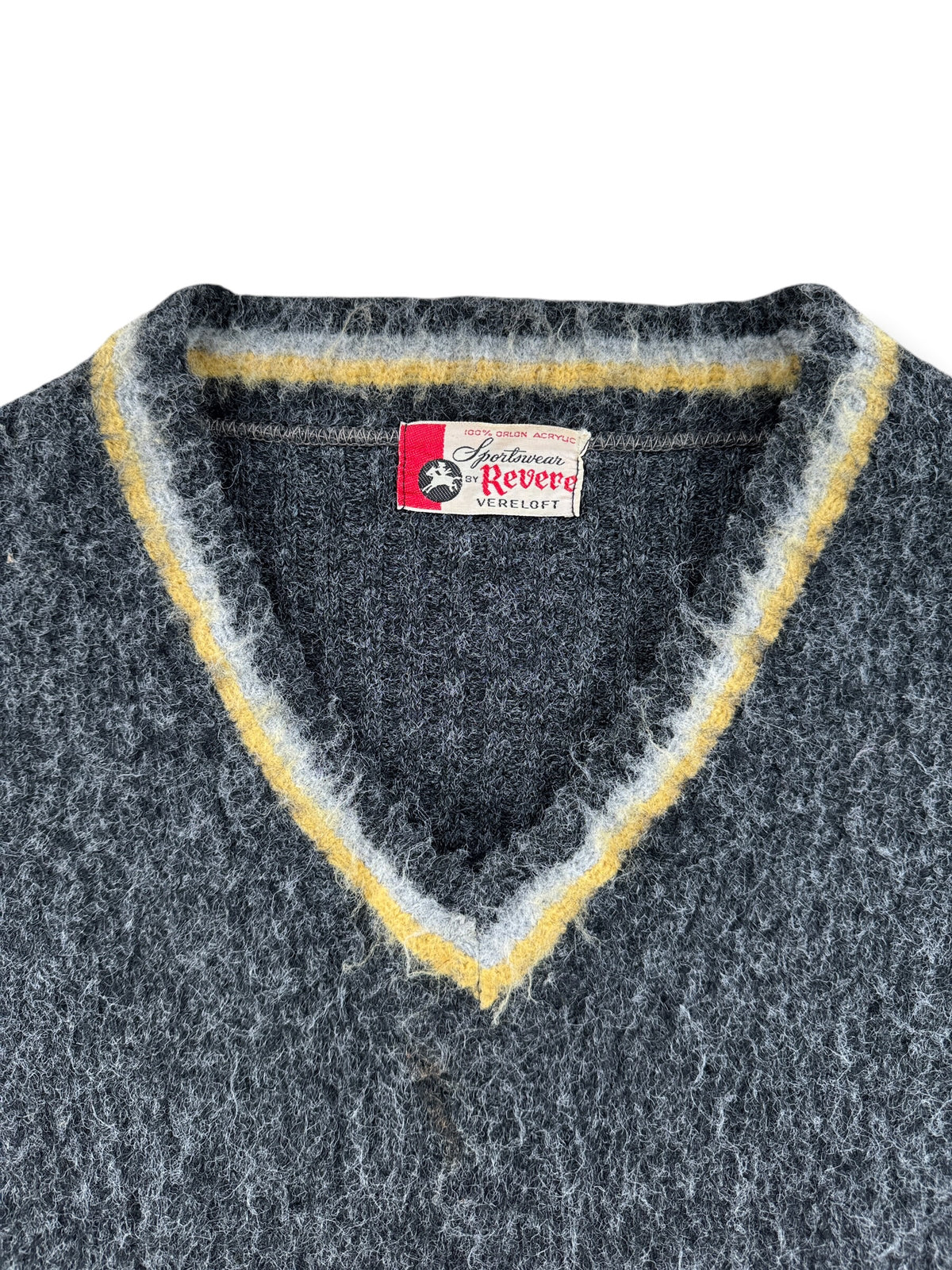 Collar on Vintage Sportswear By Revere Grey Sweater SZ L