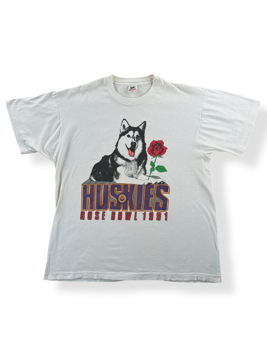 Front of Vintage 1991 UW Huskies Rose Bowl Tee SZ XL