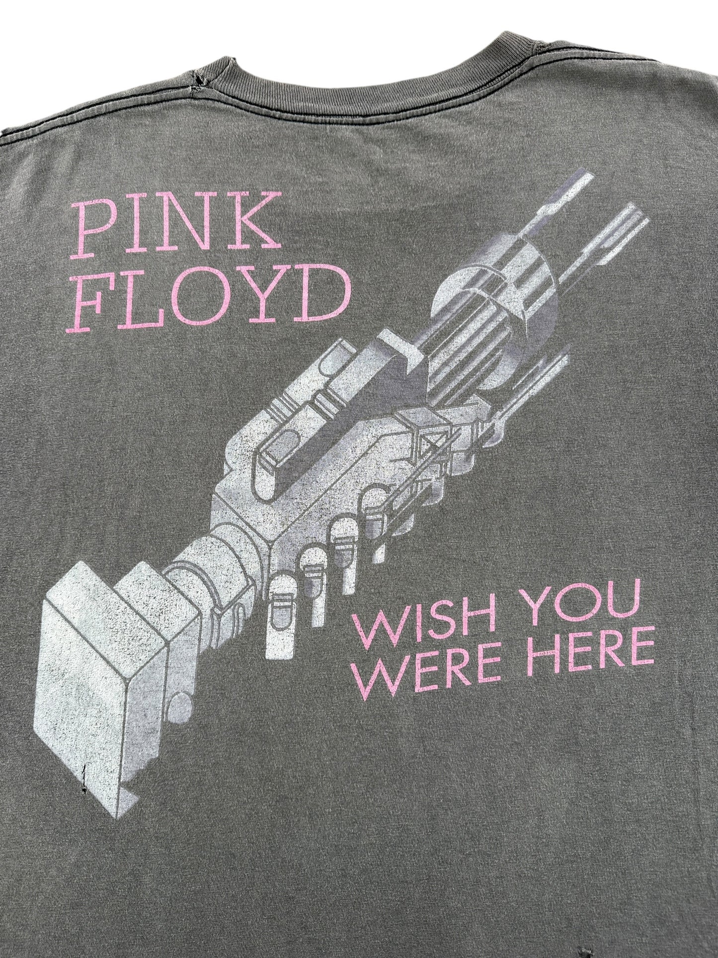 Back Graphic of Vintage 90s Pink Floyd Wish You Were Here Tee SZ XL
