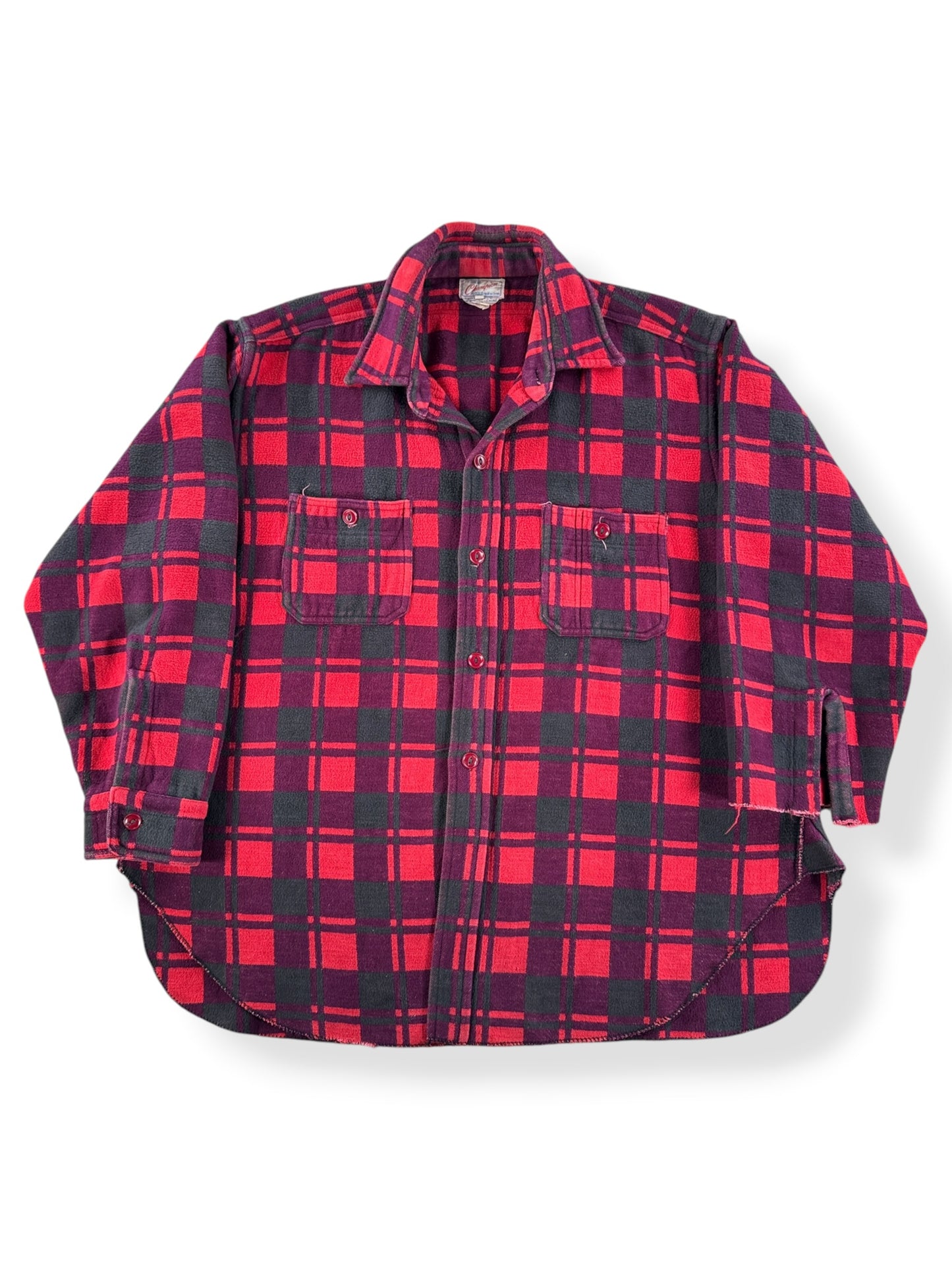 Front of Vintage Champion Cotton Camp Blanket Chopper Flannel SZ 17 1/2 (Fits L)