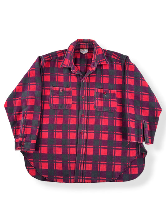 Front of Vintage Champion Cotton Camp Blanket Chopper Flannel SZ 17 1/2 (Fits L)
