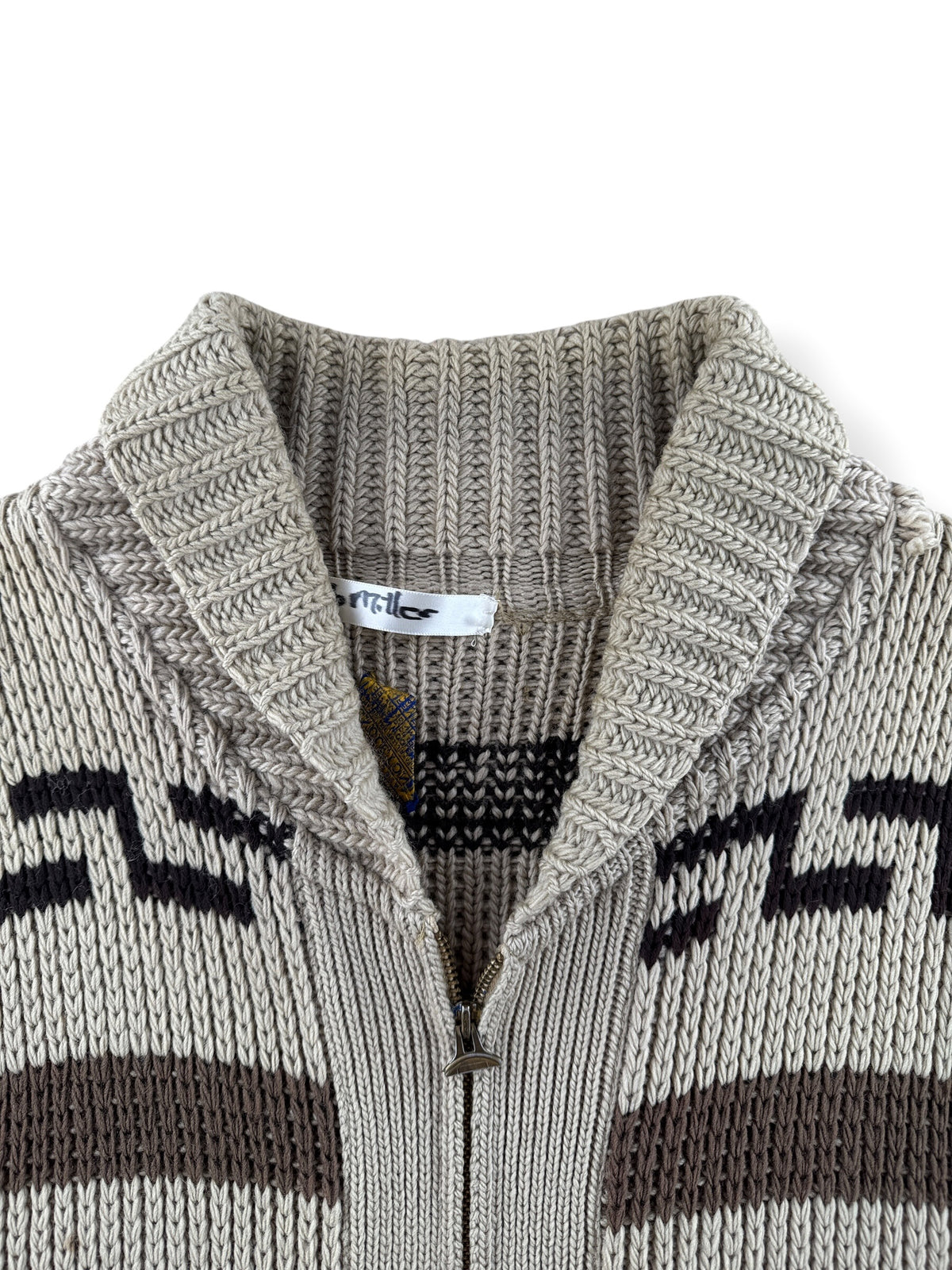 Collar on Vintage Pendleton Cowichan Style Lebowski Sweater S L - AS IS