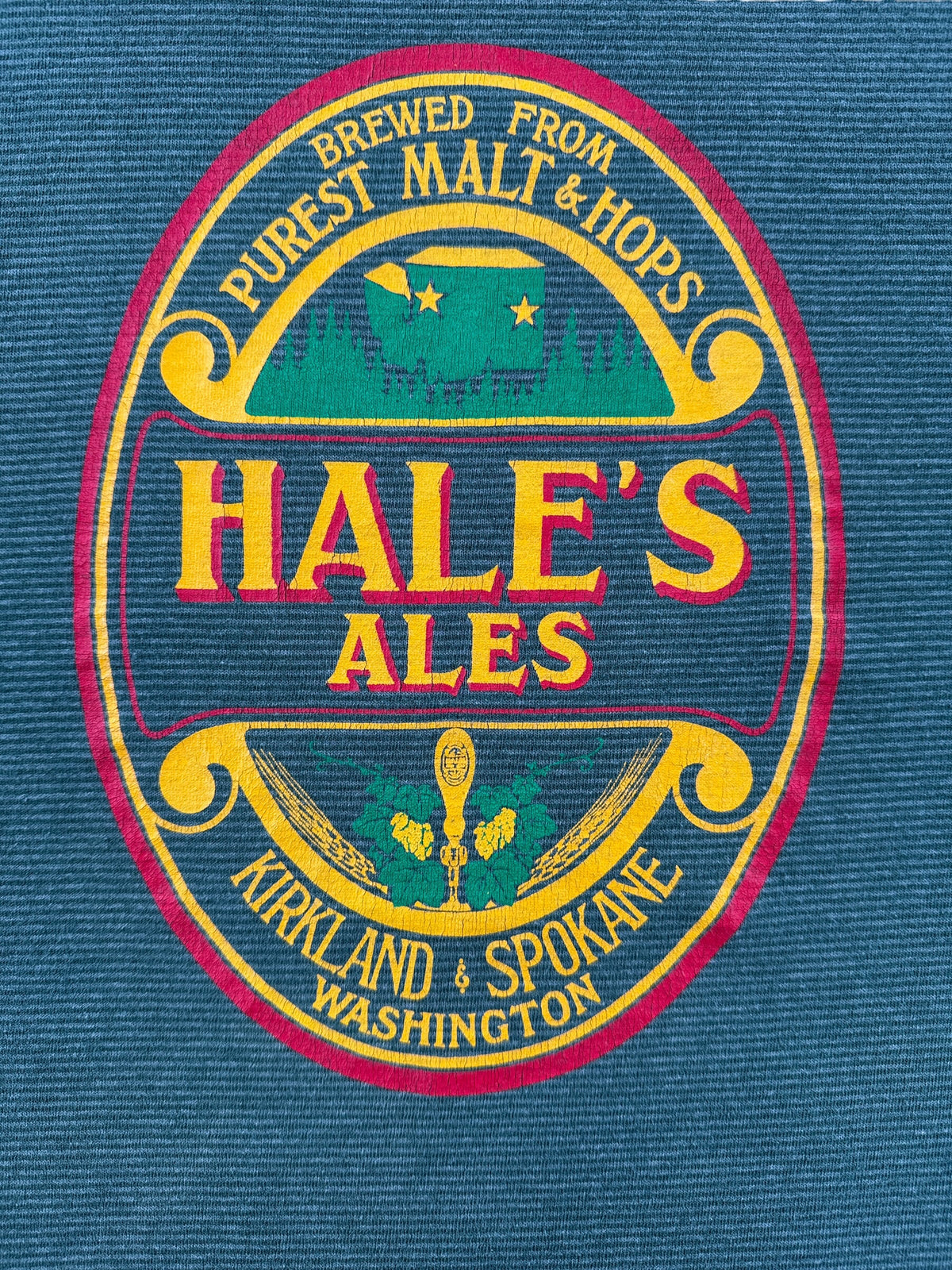 Front graphic on Vintage Hales Ales Washington Tee SZ L