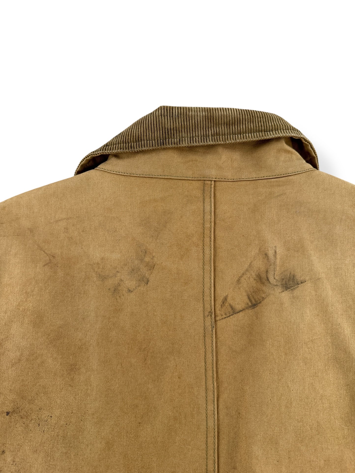 Back Stain on Vintage 50s Era Duxbak Hunting Jacket SZ XL
