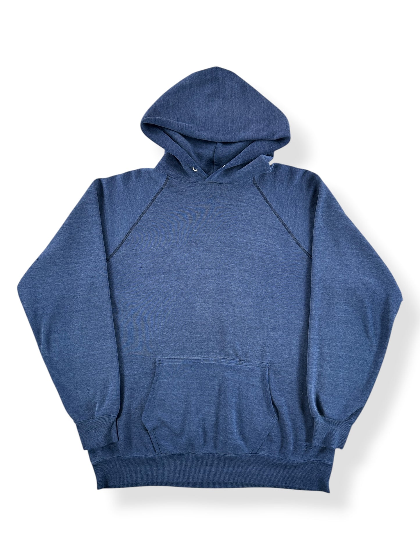 Front of Vintage Faded Blue Gussetted Hoodie SZ L