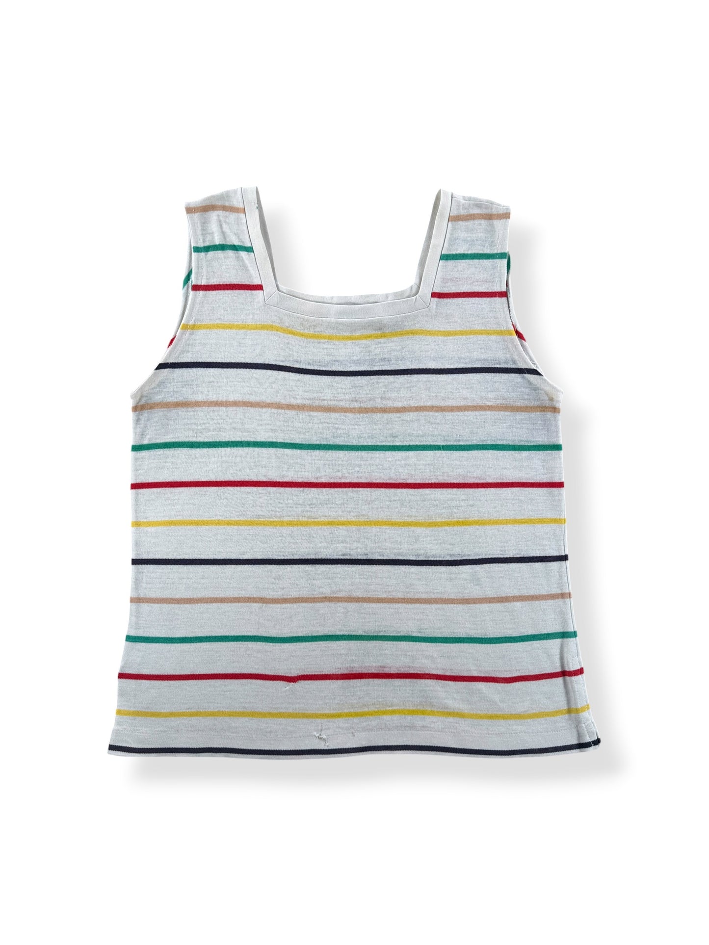 Front of Vintage Striped Knit Tank Top SZ L - AS IS