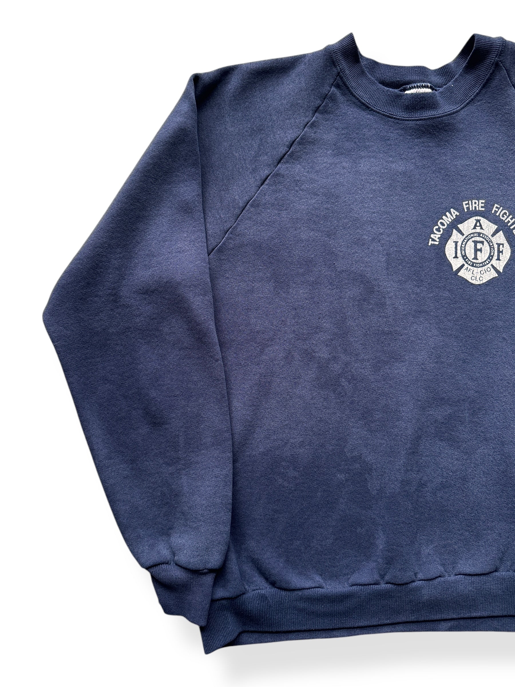 Front Right of Vintage Tacoma Fire Department Crewneck SZ L