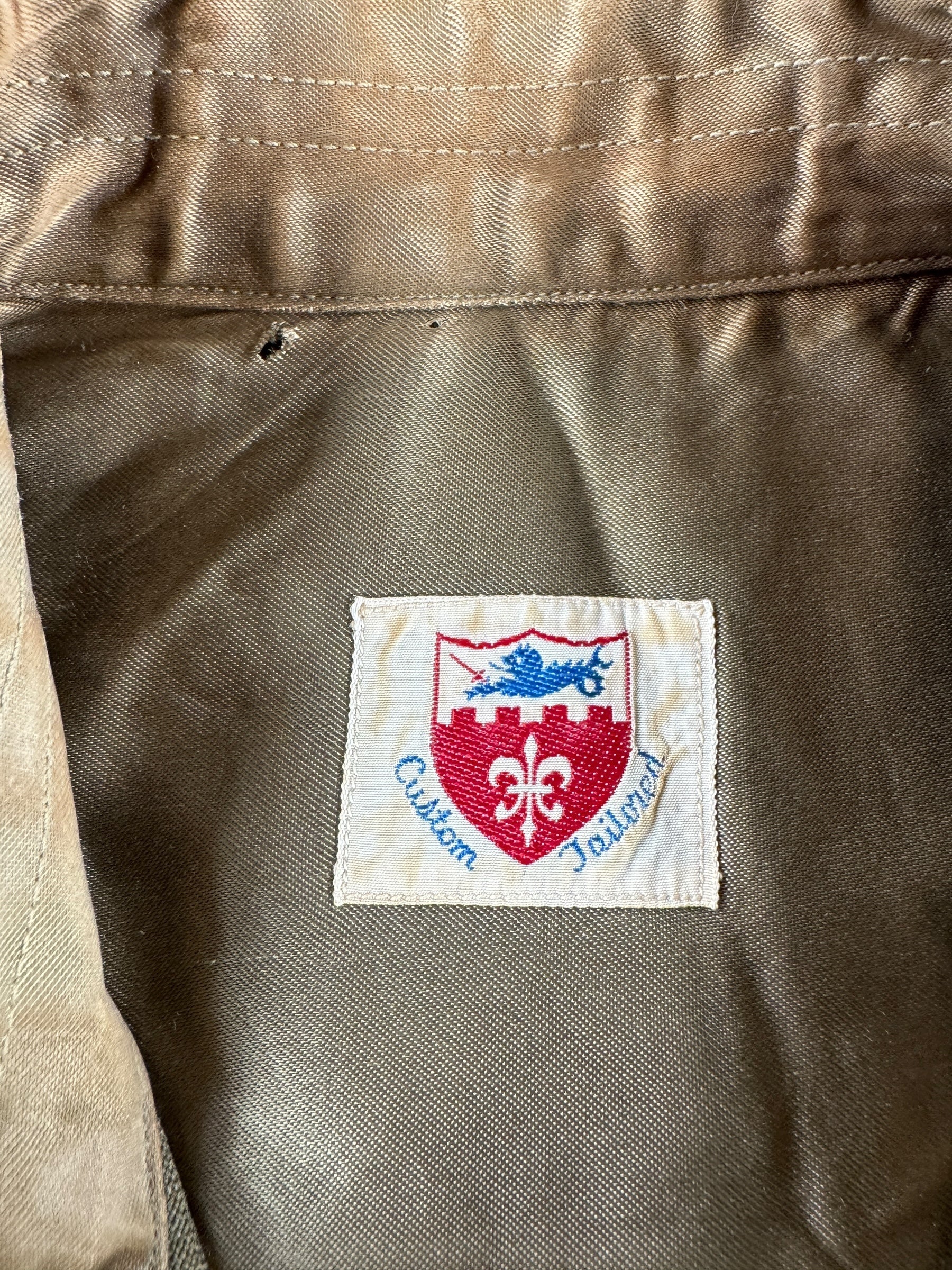 Label on Vintage Wool Military Button Up Top SZ L AS IS