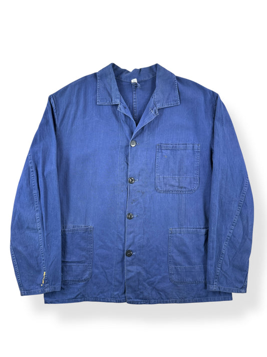 Front of Vintage Sanfor HBT French Chore Coat SZ L