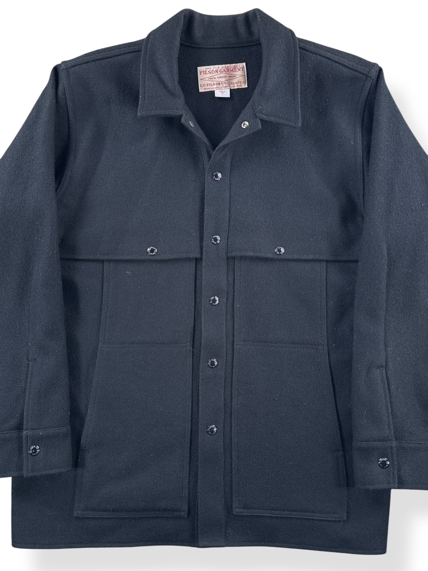 Front Close Up of Filson Cape Coat SZ L