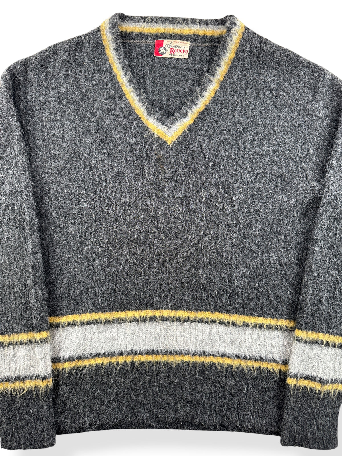 Close-up of Vintage Sportswear By Revere Grey Sweater SZ L