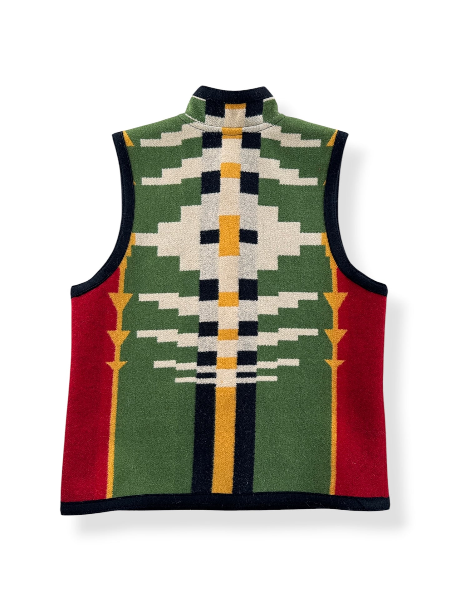 Back of Vintage Reversible Concho Button Wool Vest SZ XS
