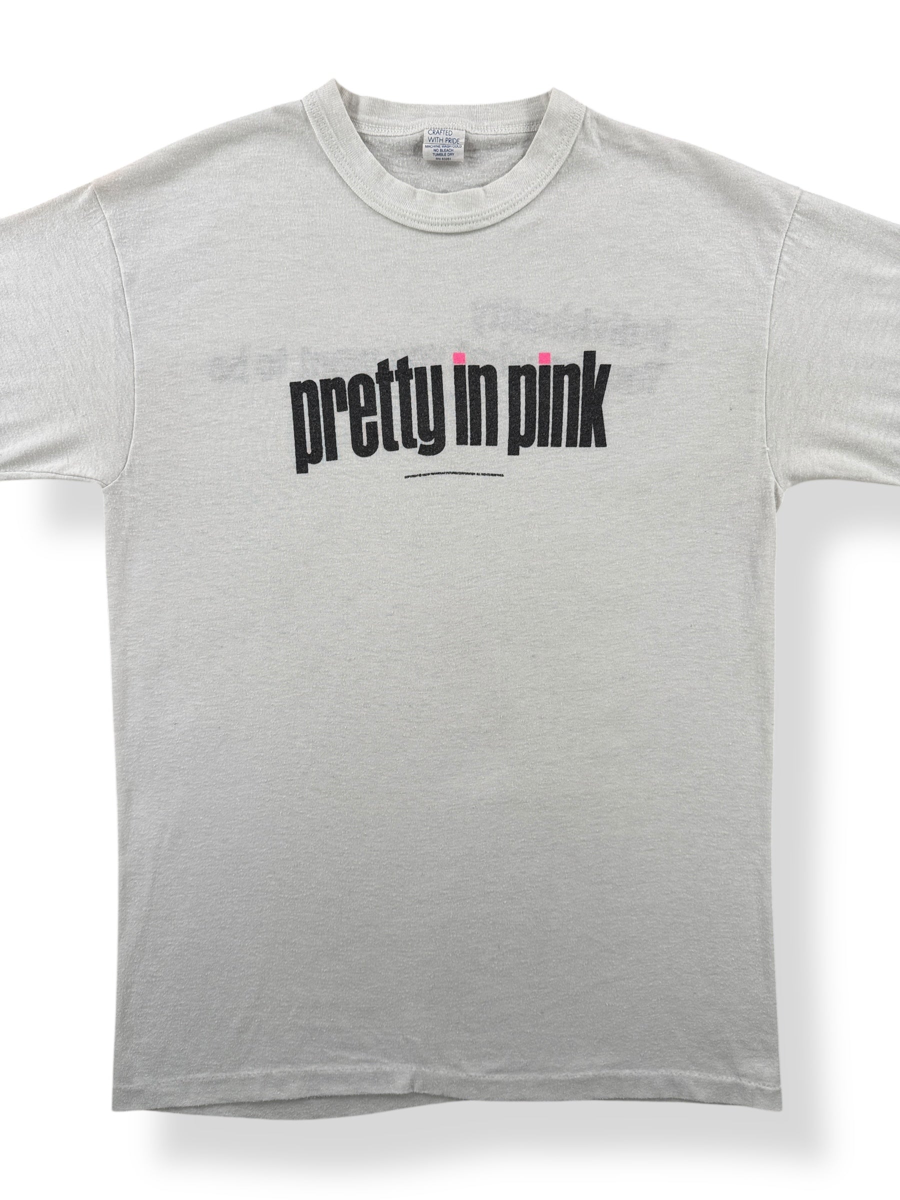 Front Close Up of Vintage John Hughes Pretty in Pink Tee SZ S