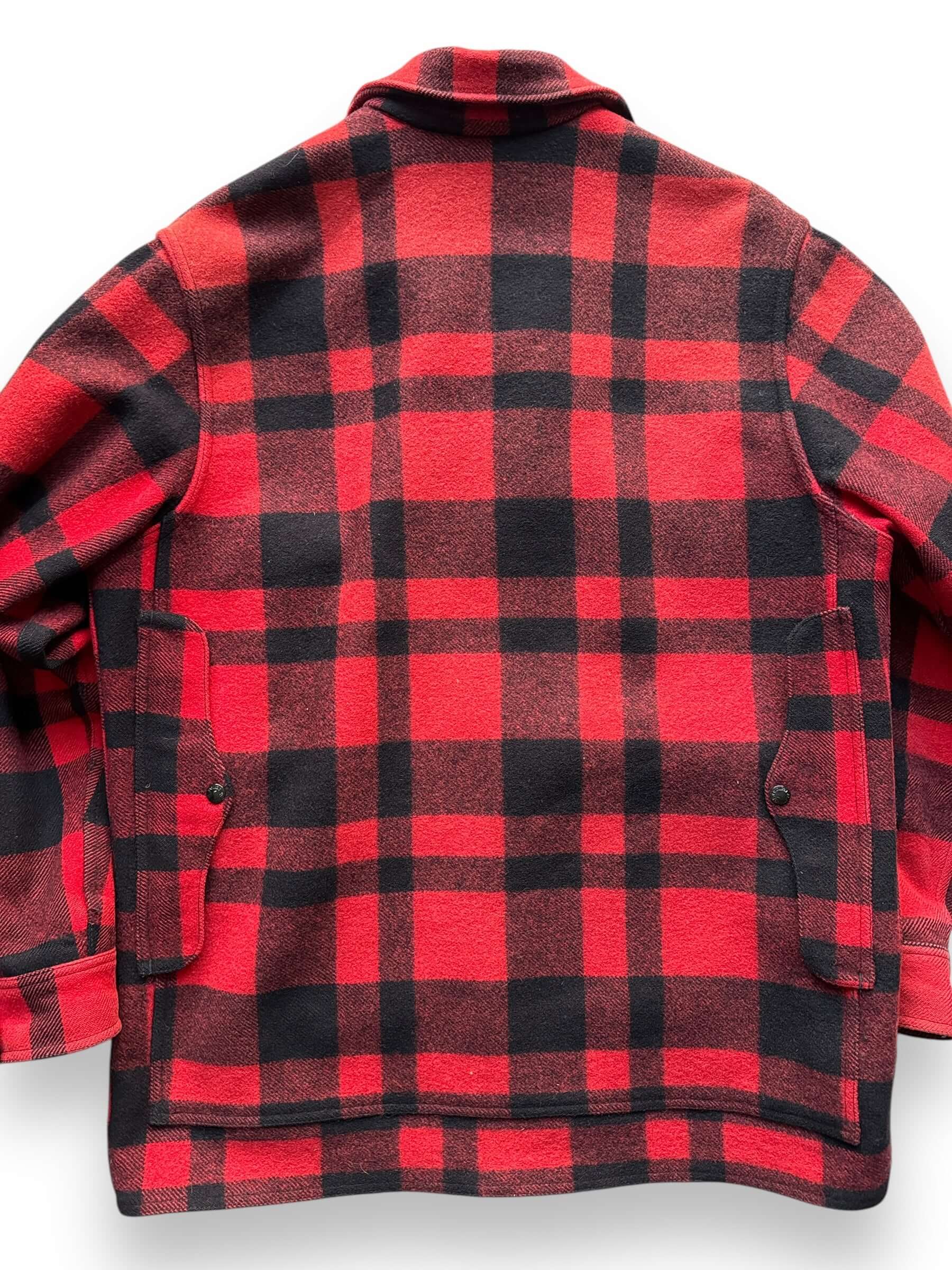 back close up of Filson 80's Red & Black Mackinaw Cruiser SZ XL