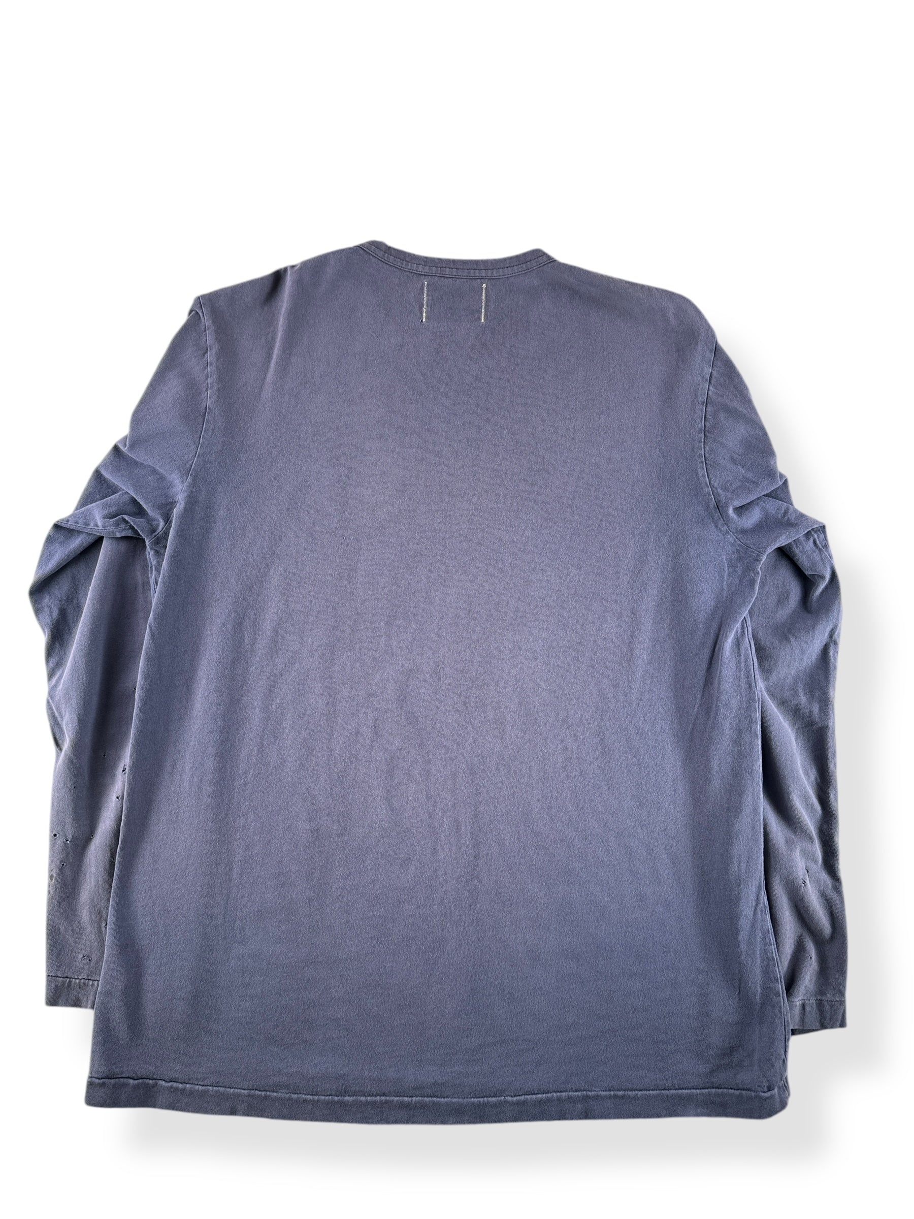 Back of Modern Dehen Blue Long Sleeve Tee SZ L