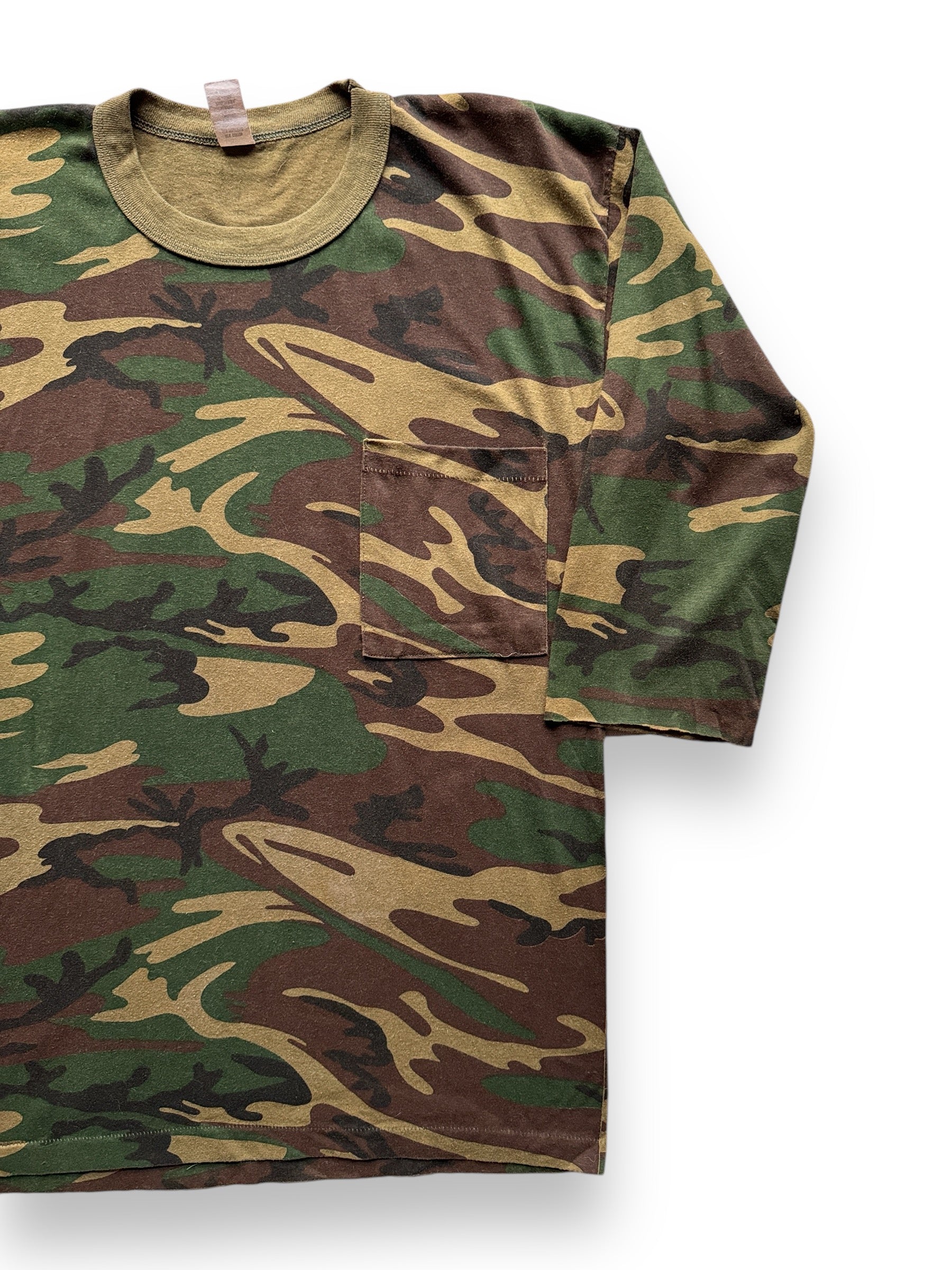 front left of Vintage Camo 3/4 Sleeve Shirt XL