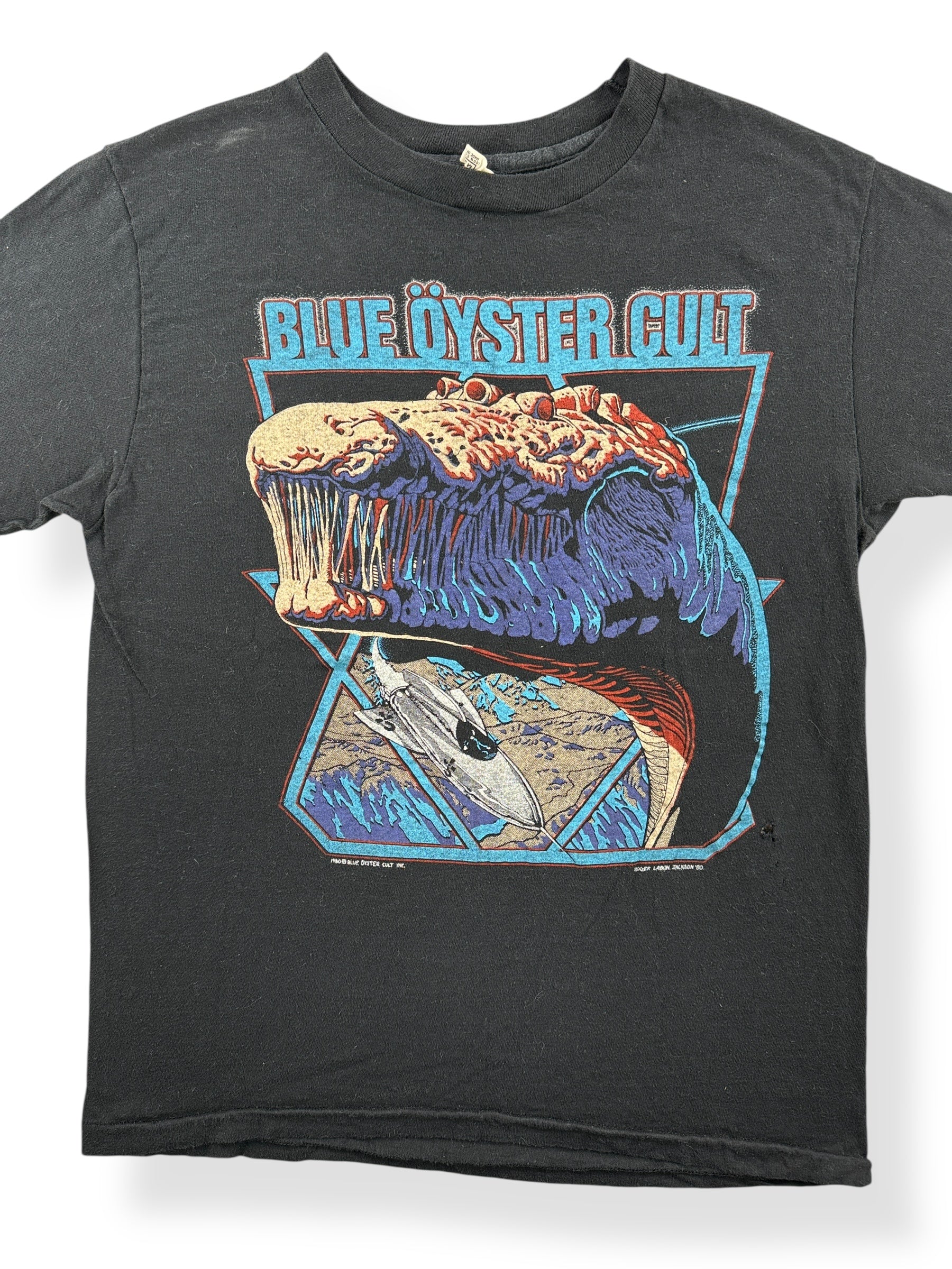 Front Close Up of Vintage Blue Oyster Cult 2-Sided Tee SZ S