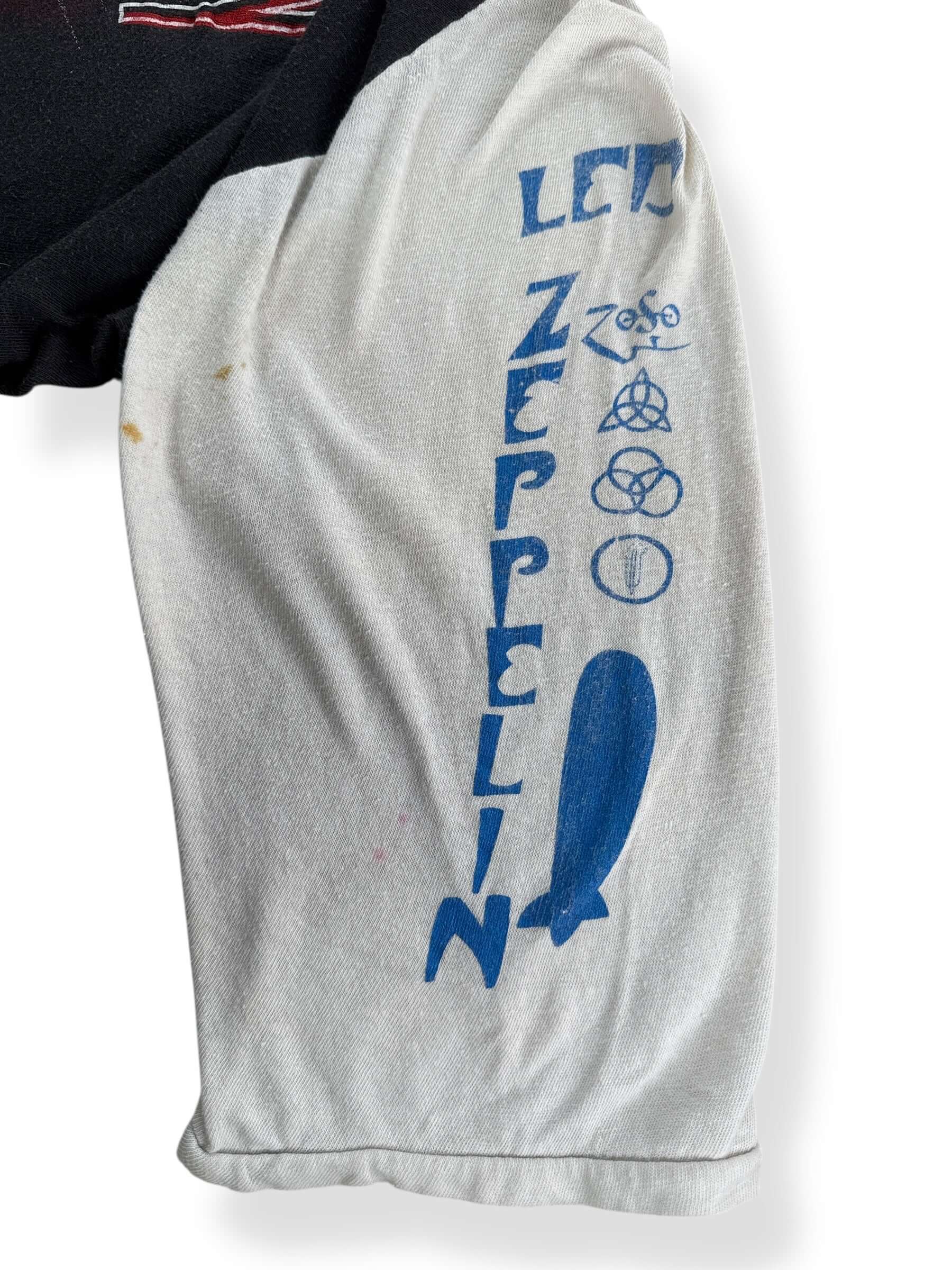 Sleeve Graphic of Vintage Led Zeppelin Cropped Raglan Tee SZ M