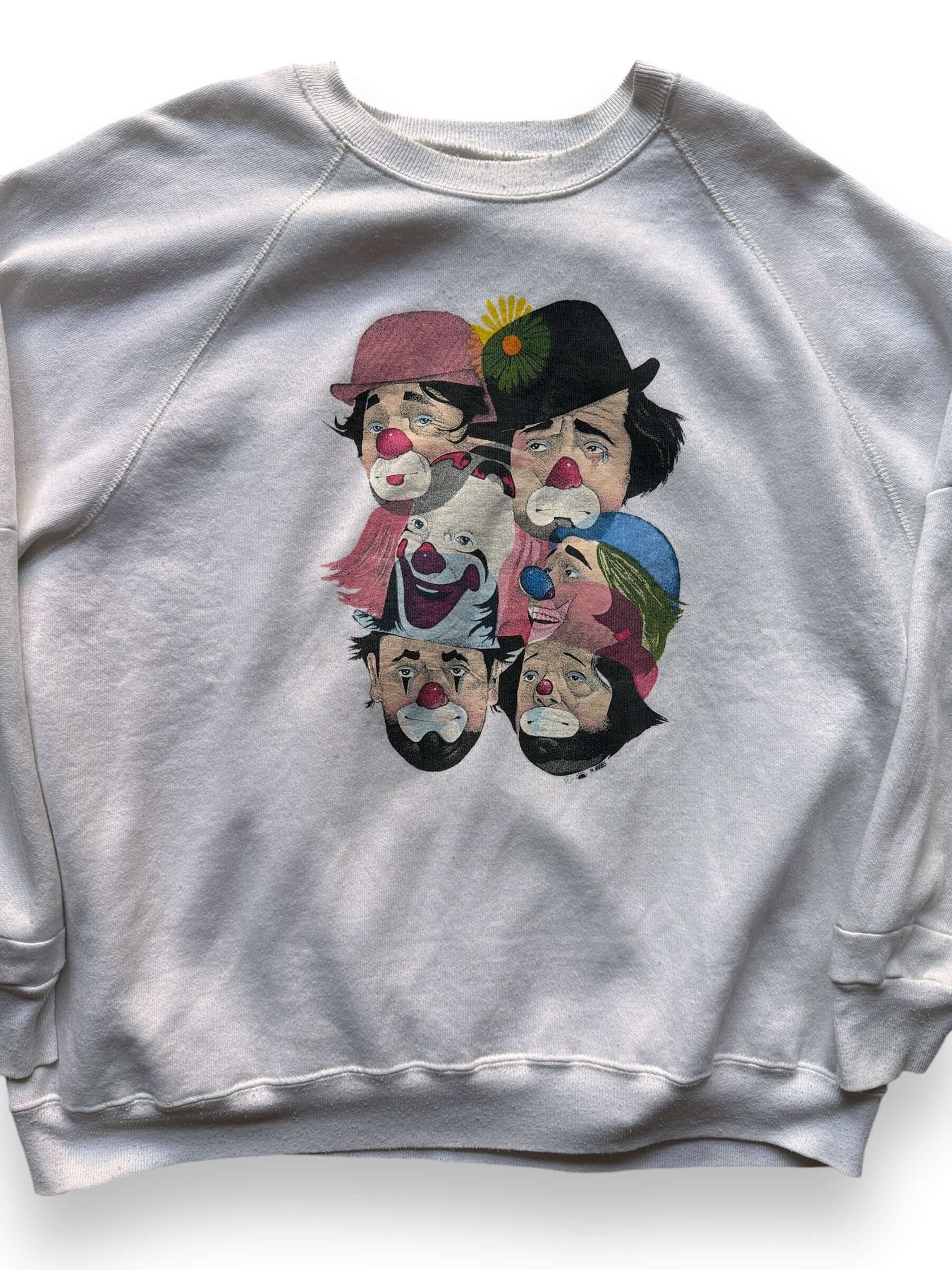 Front Detail on Vintage Clown Crewneck SZ XL