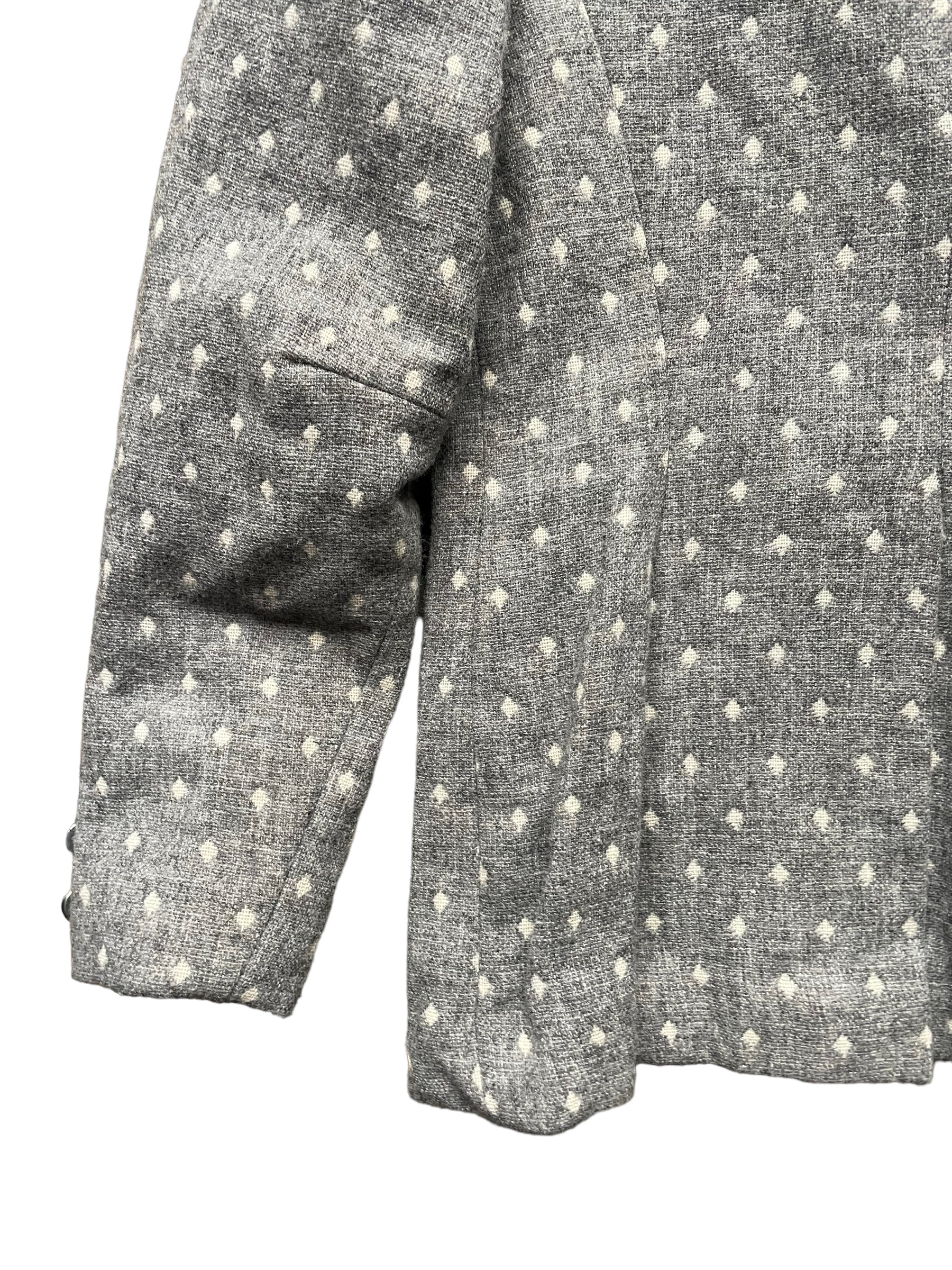 Back lower left view of Vintage Bobbie Brooks Grey Wool  Blazer | Seattle Ladies Vintage | Barn Owl Vintage Goods