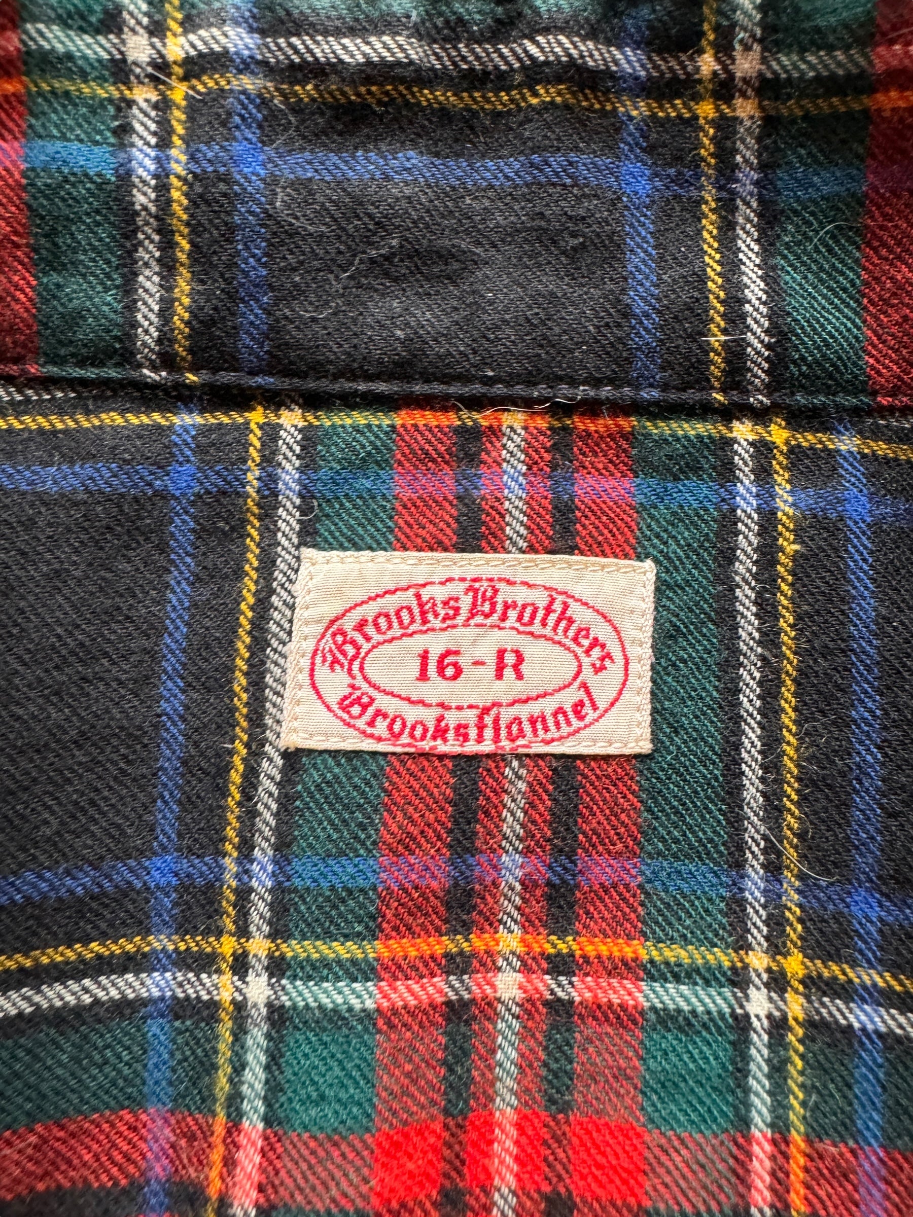 tag on Vintage Brooks Brothers Plaid Flannel SZ XL