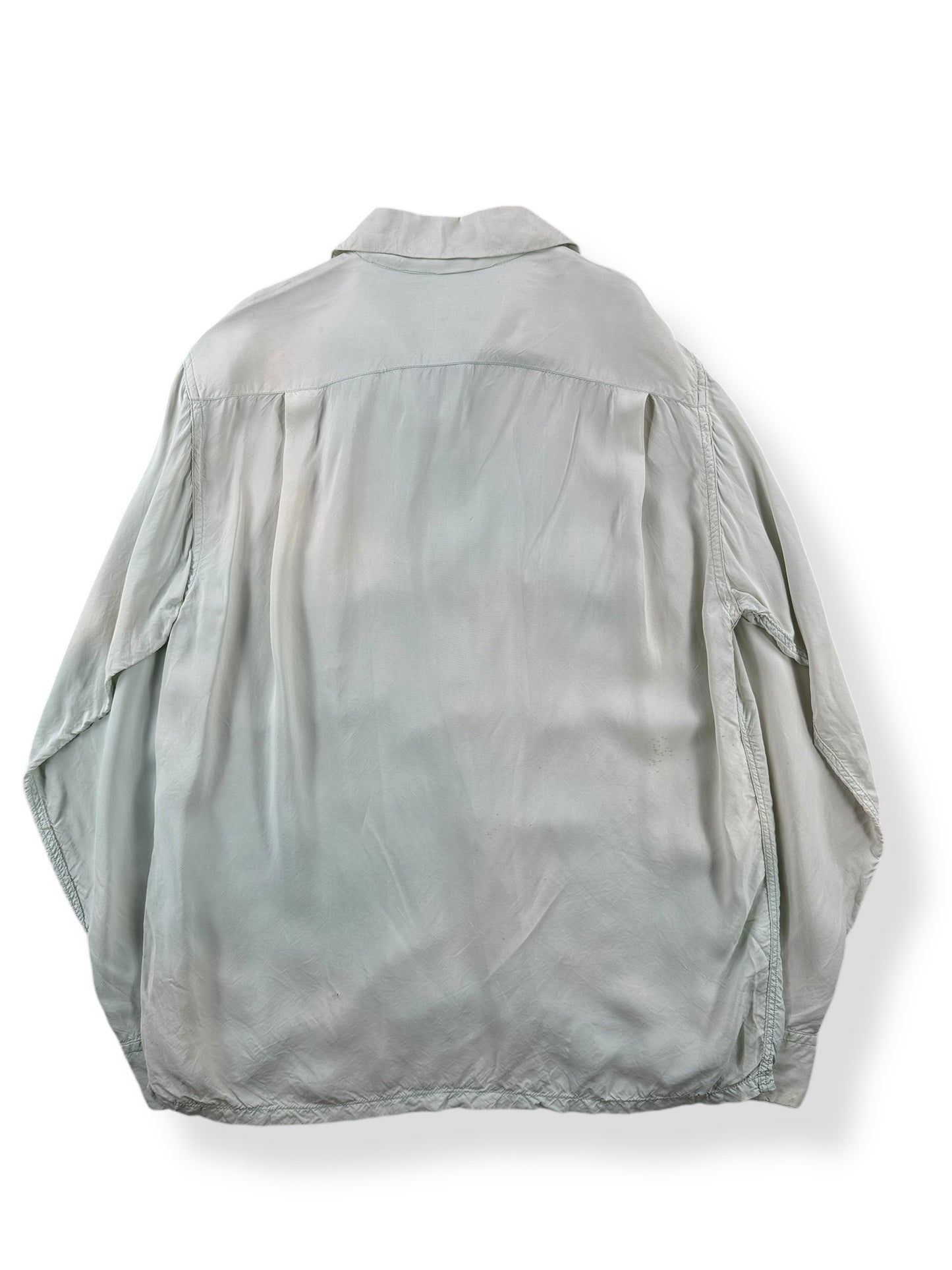 Back of Vintage American Eagle Crepe Loop Collar Shirt SZ S