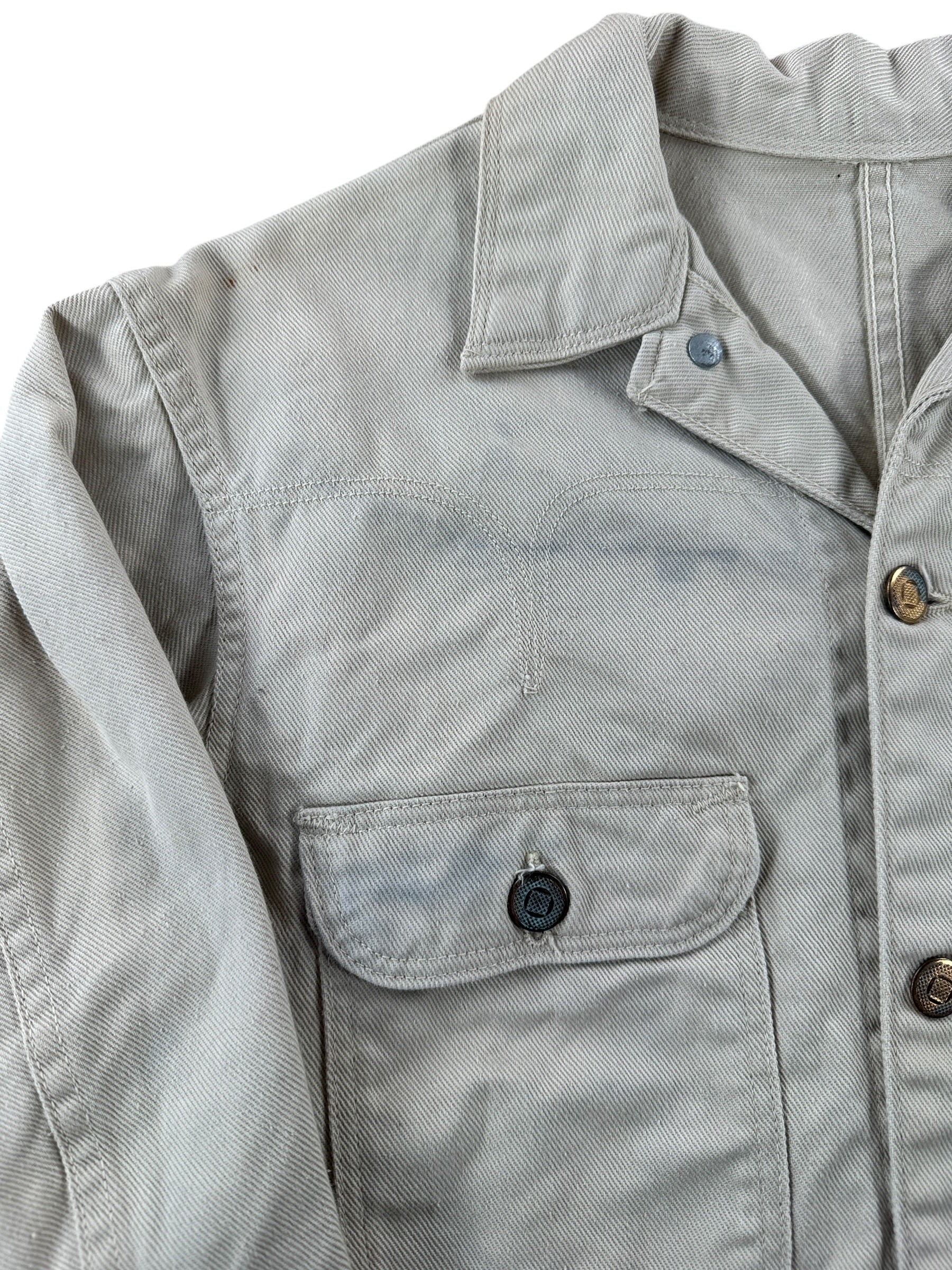 Stain on Vintage Light Wash Key Denim Jacket SZ S