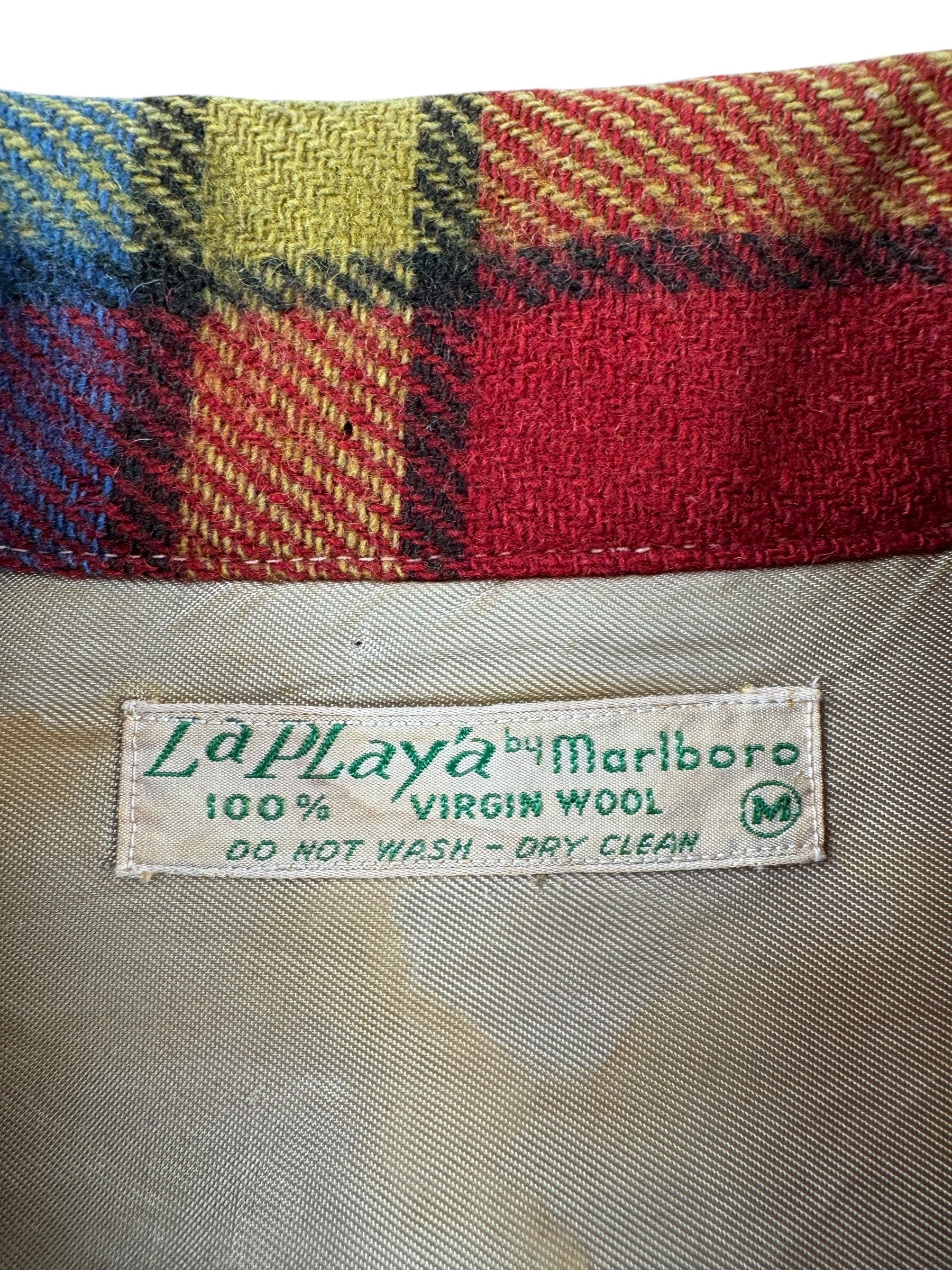 Tag on Vintage La Playa by Marlboro Wool Flannel SZ M