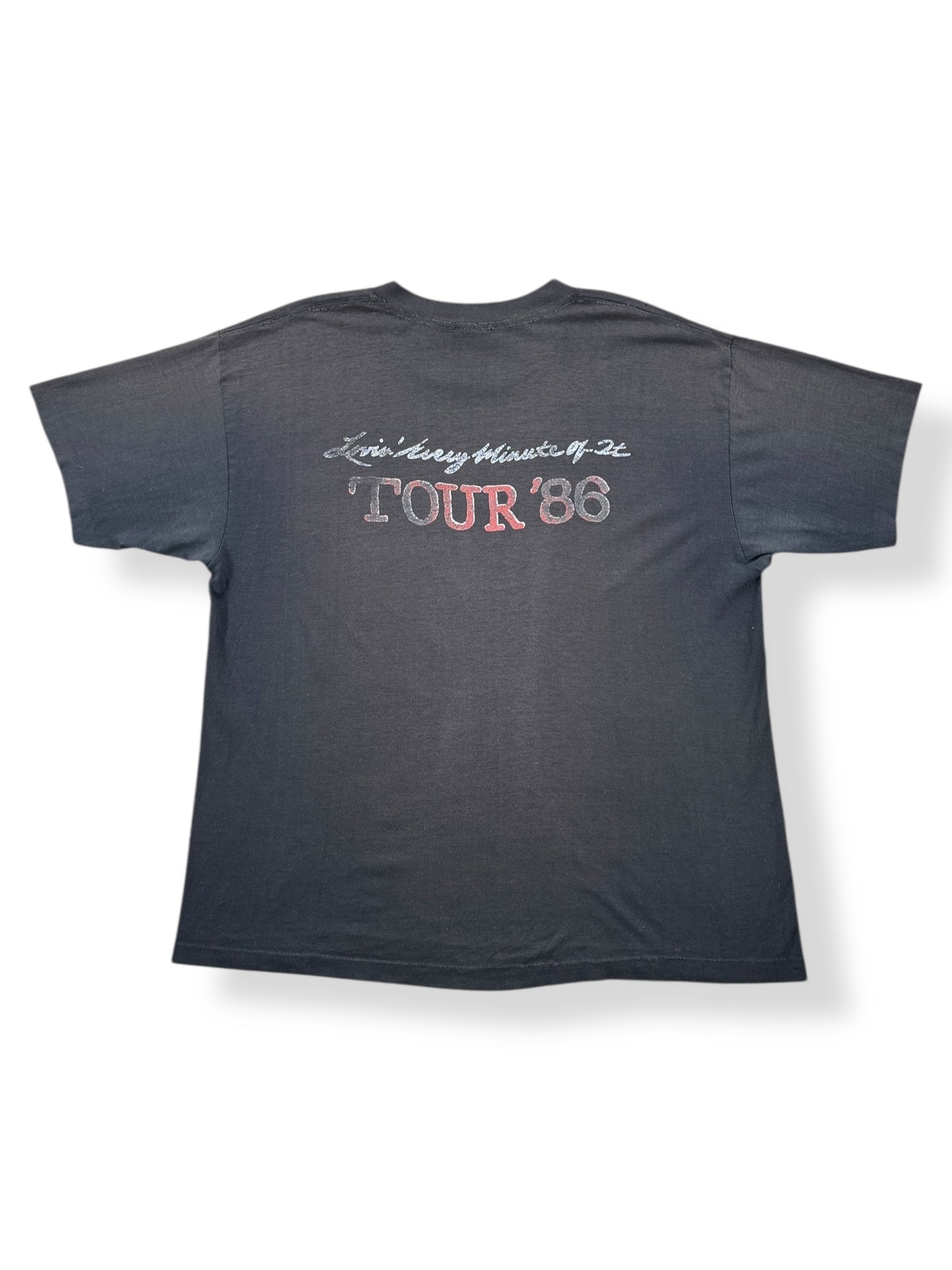 Back of Vintage Loverboy Lovin' Every Minute of It 1986 Tour Tee SZ XL