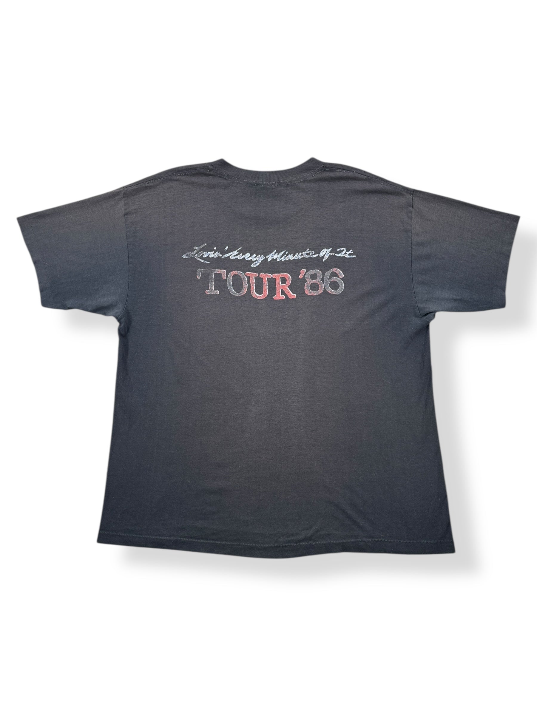 Back of Vintage Loverboy Lovin' Every Minute of It 1986 Tour Tee SZ XL