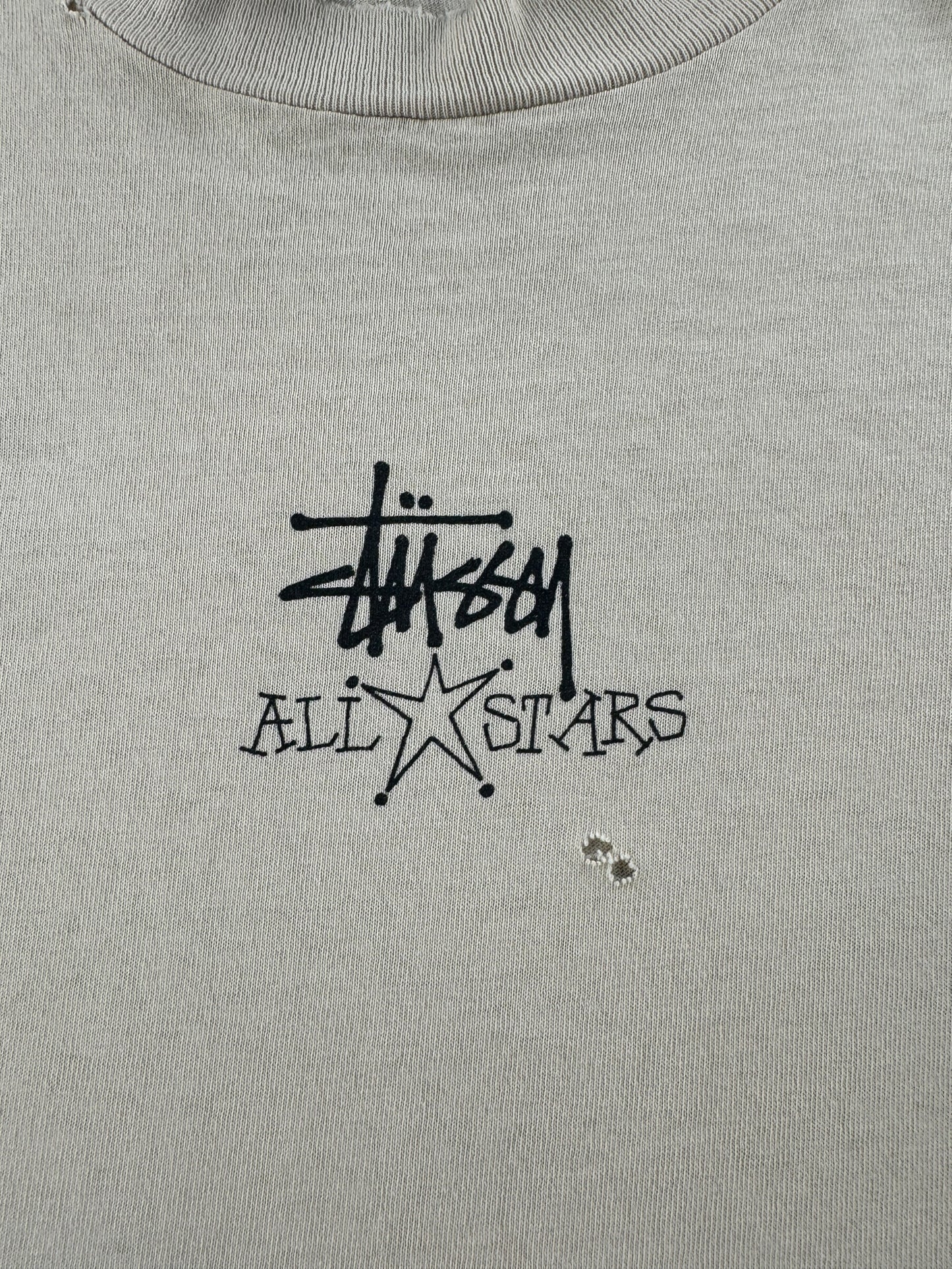 Front Graphic on Vintage Stussy All Stars Tee SZ L