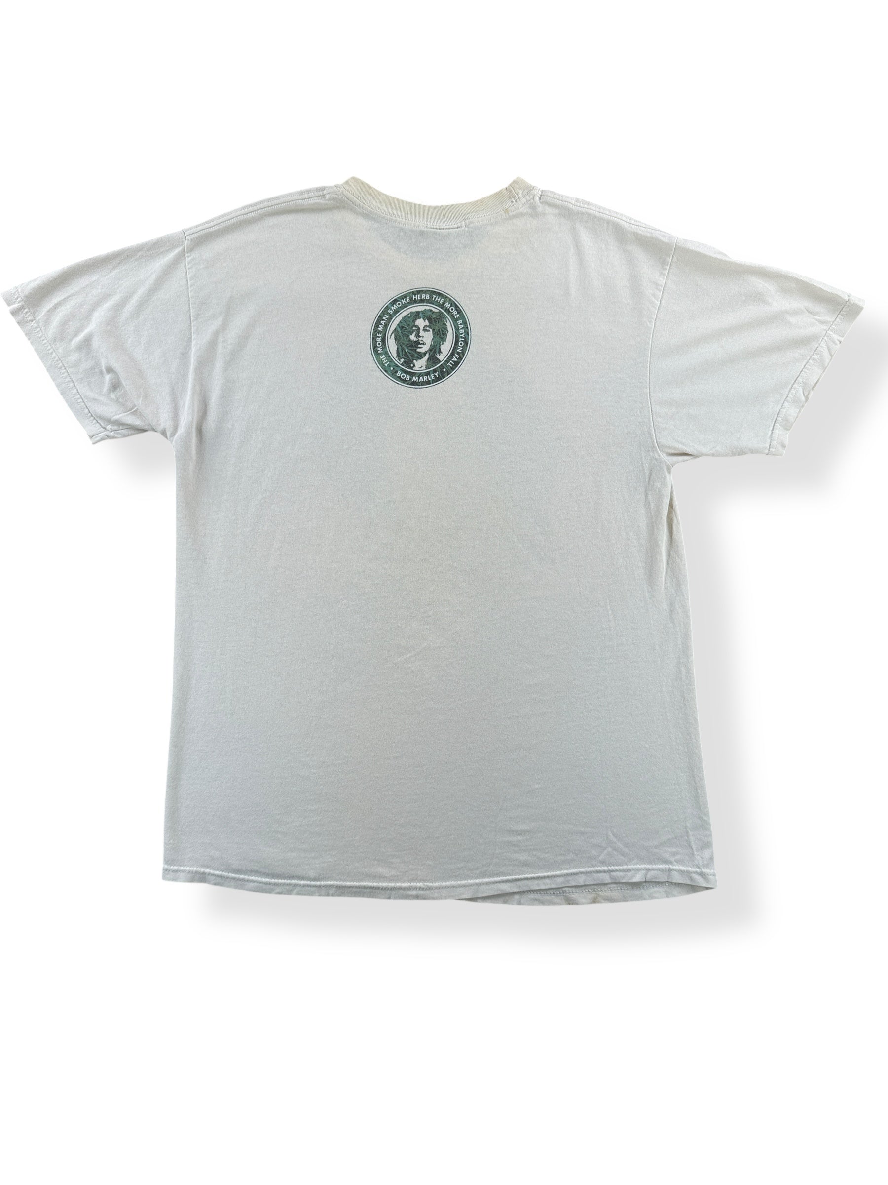 Back of Vintage Y2k Zion Rootswear Bob Marley Tee SZ L