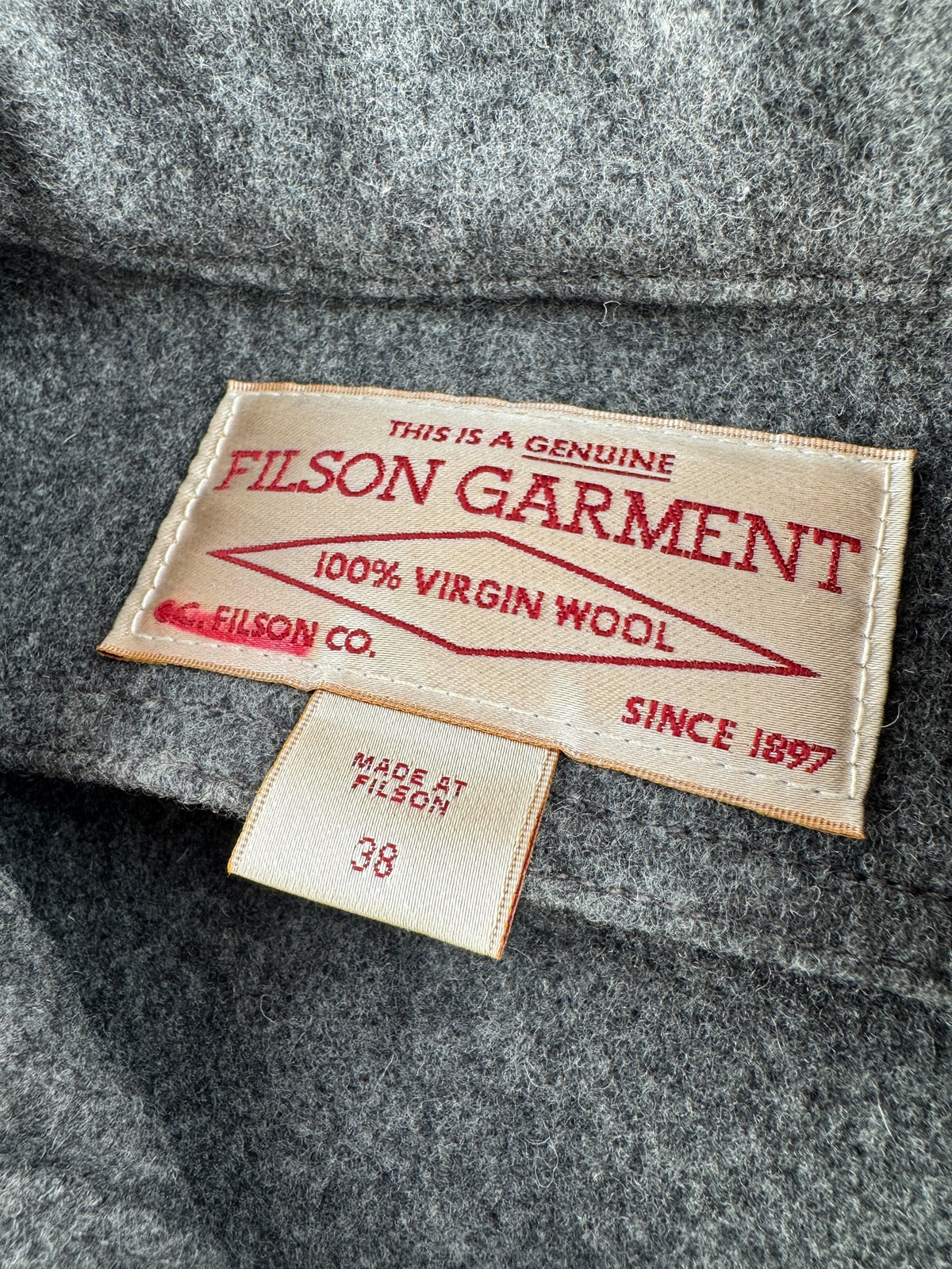 Tags on Filson Wool Shirt Jac SZ 38